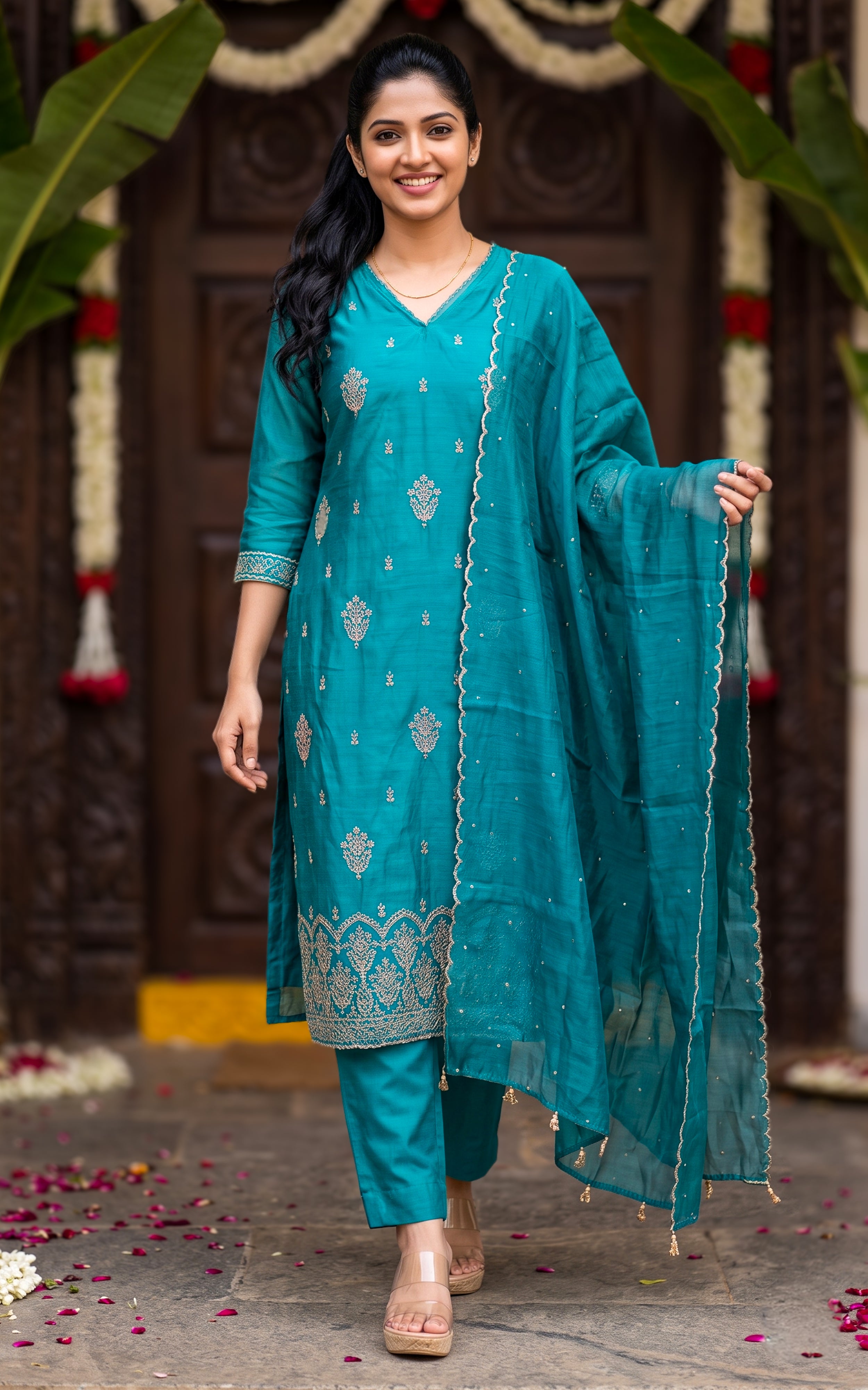 Bhagyashree Blue (Kurti+Pant+Dupatta)
