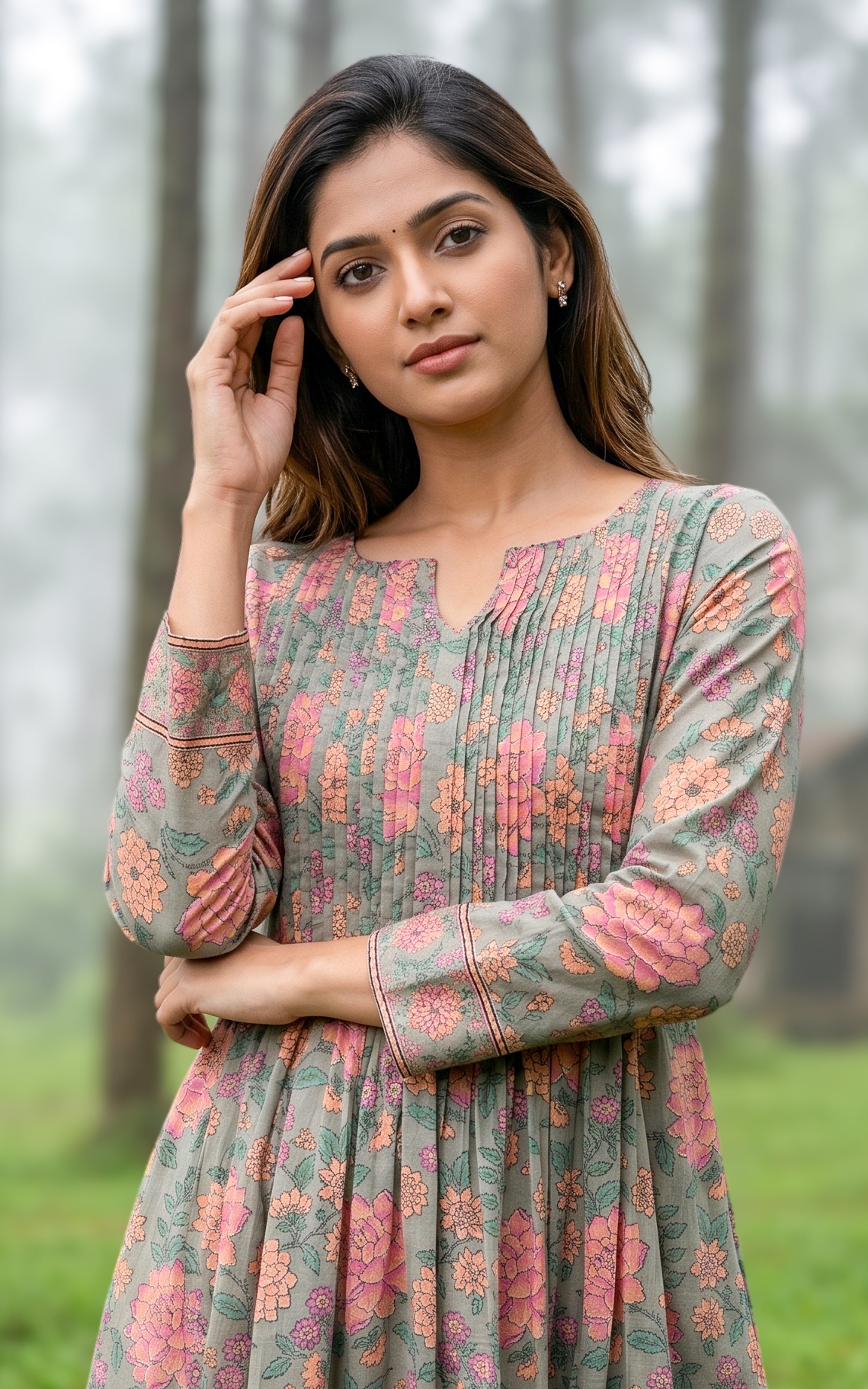 Grey comfortable daily wear kurti for women