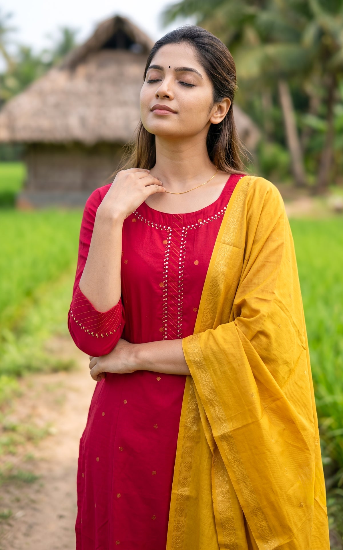 Kumari Red (Kurti+Dupatta)