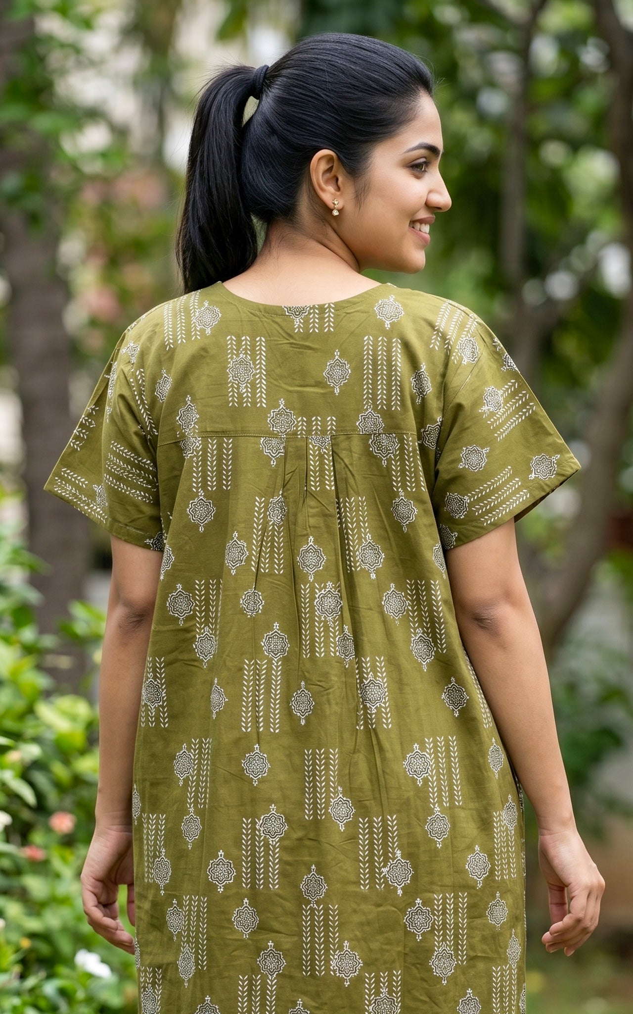 Cotton Straight Fit Nighty-162SS10A