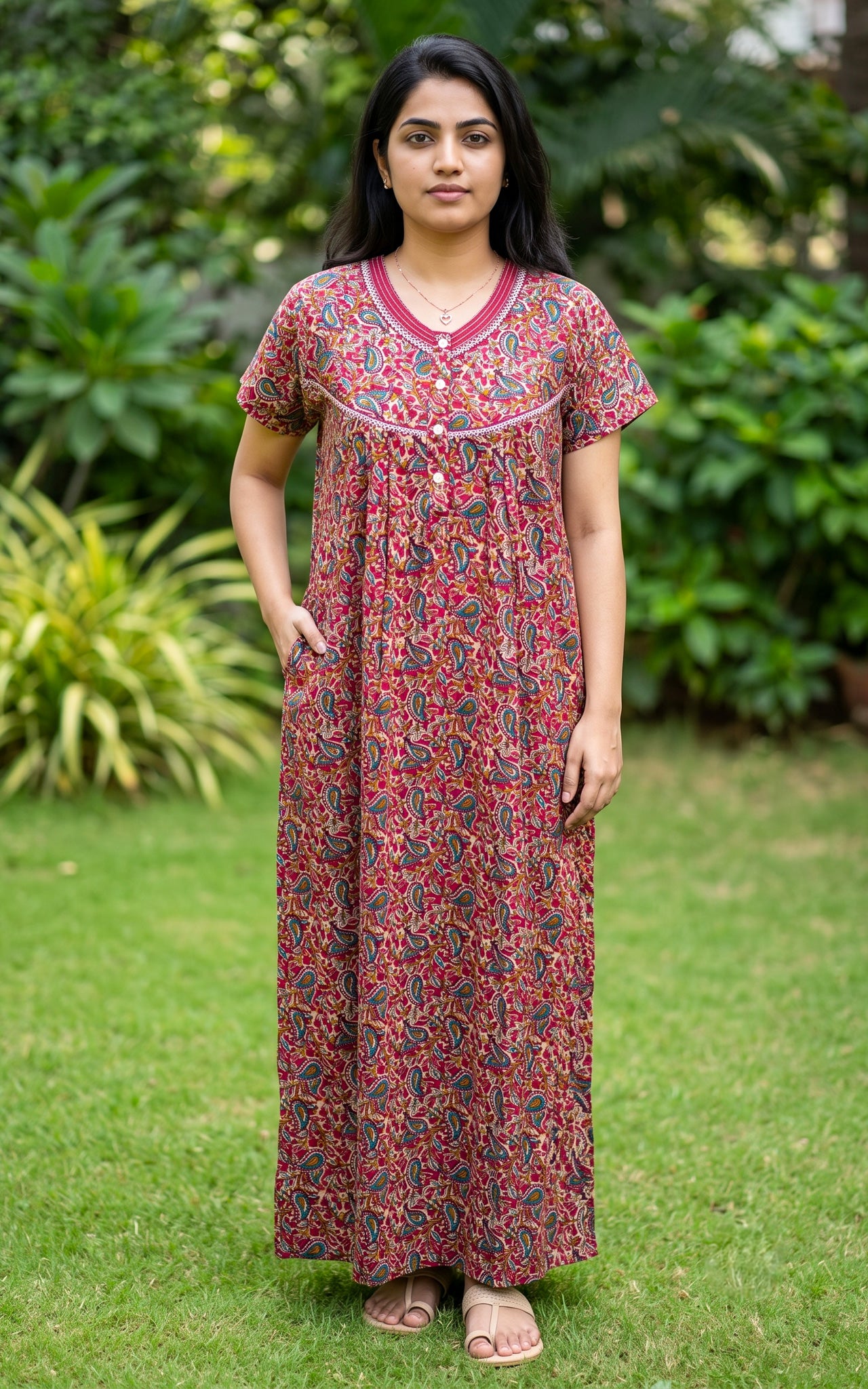 Cotton Straight Fit Nighty-163SS1