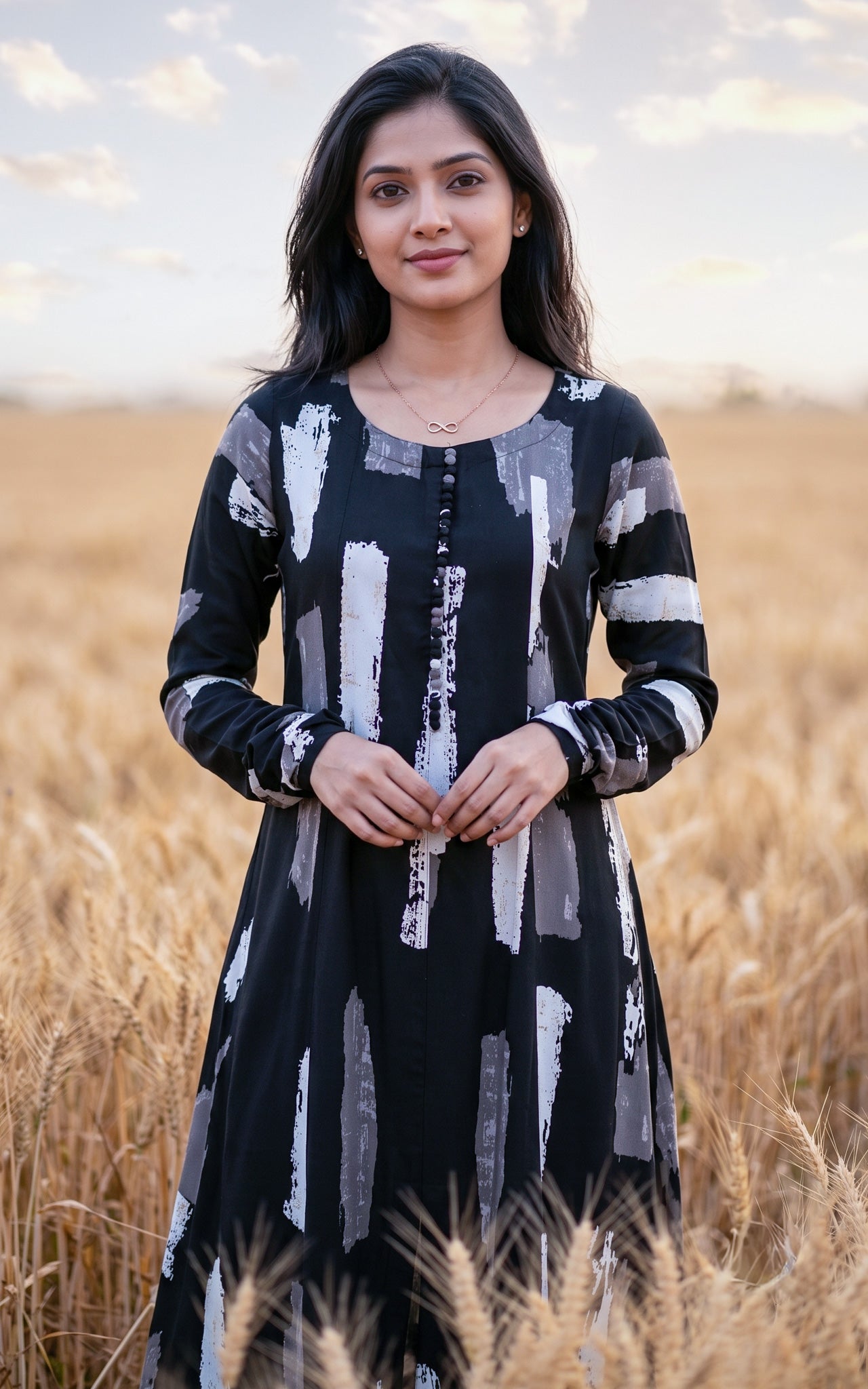 Black Rayon Aline Kurti for Women