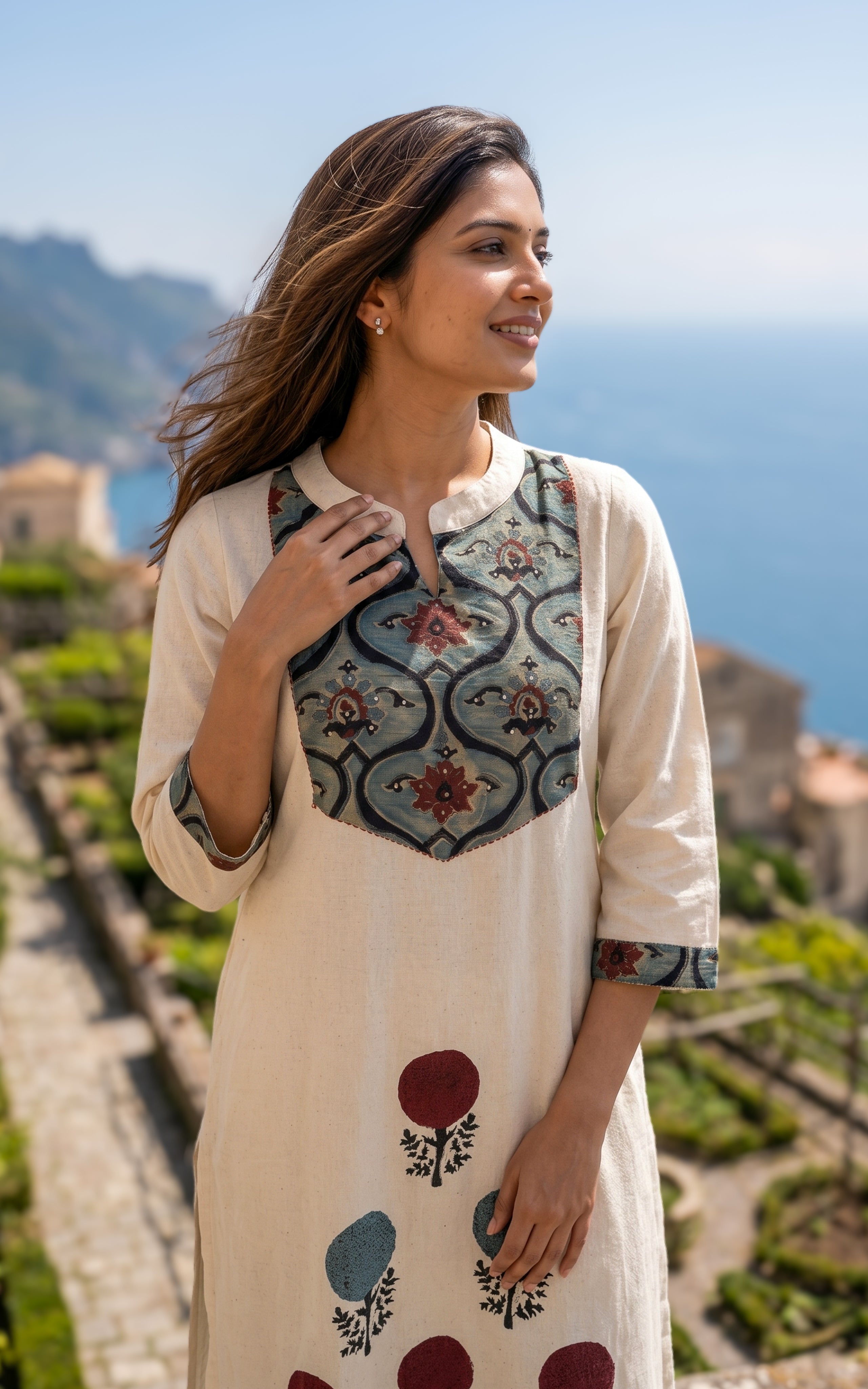 Cotton flex kurti with palazzo pants for women