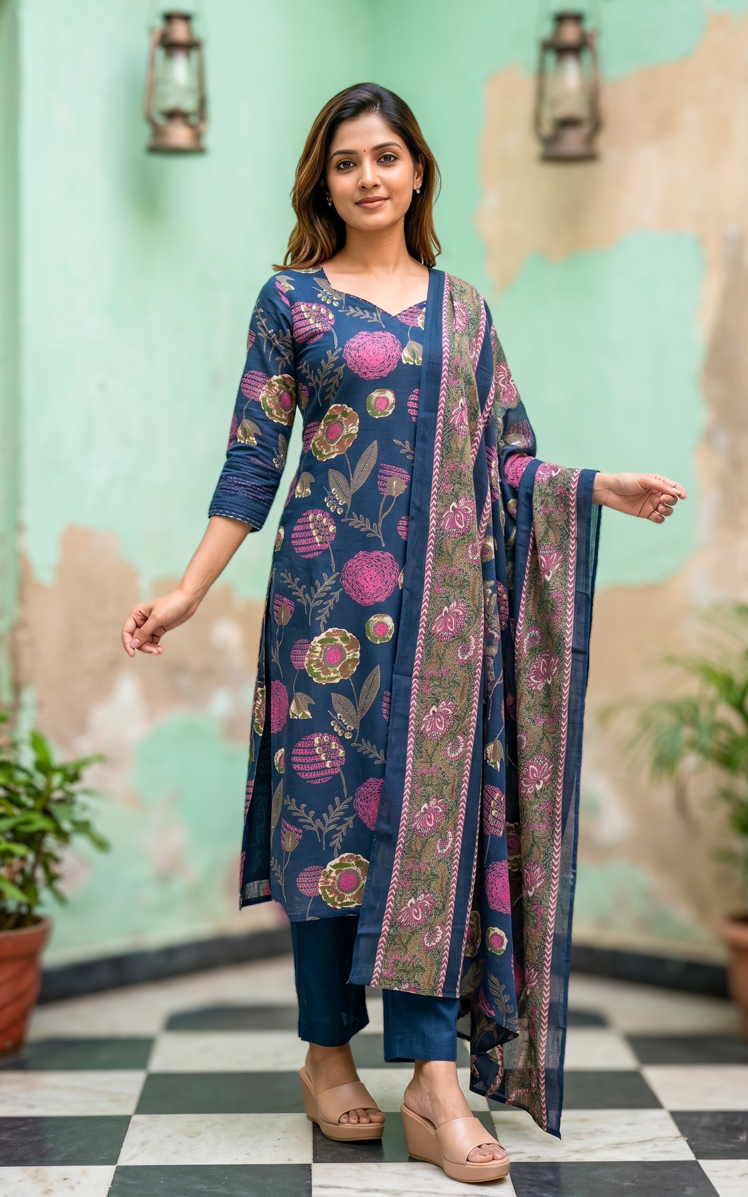 Elegant printed kurti with pant

Traditional cotton kurti with dupatta