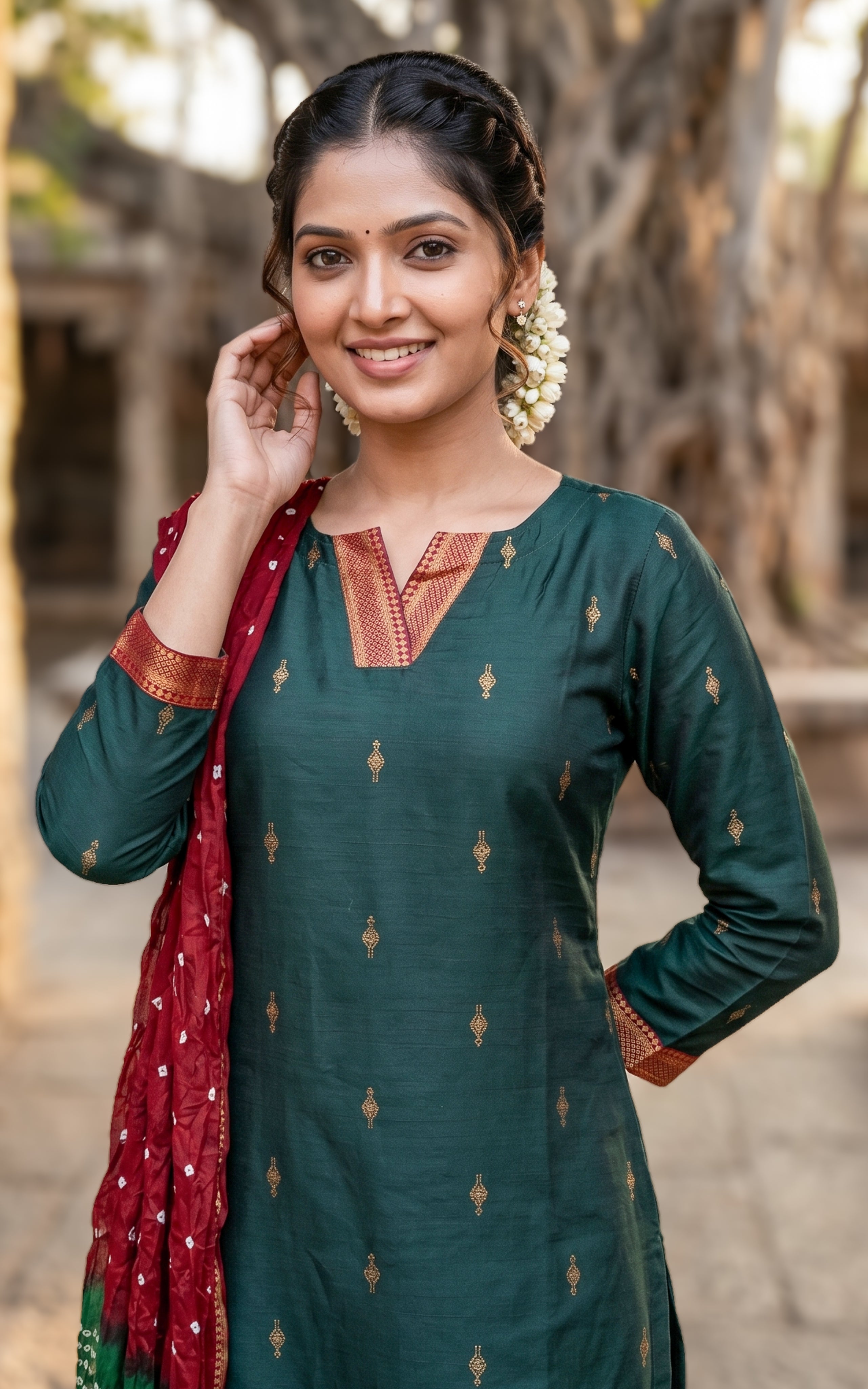 Myvizhi A (Kurti+Dupatta)