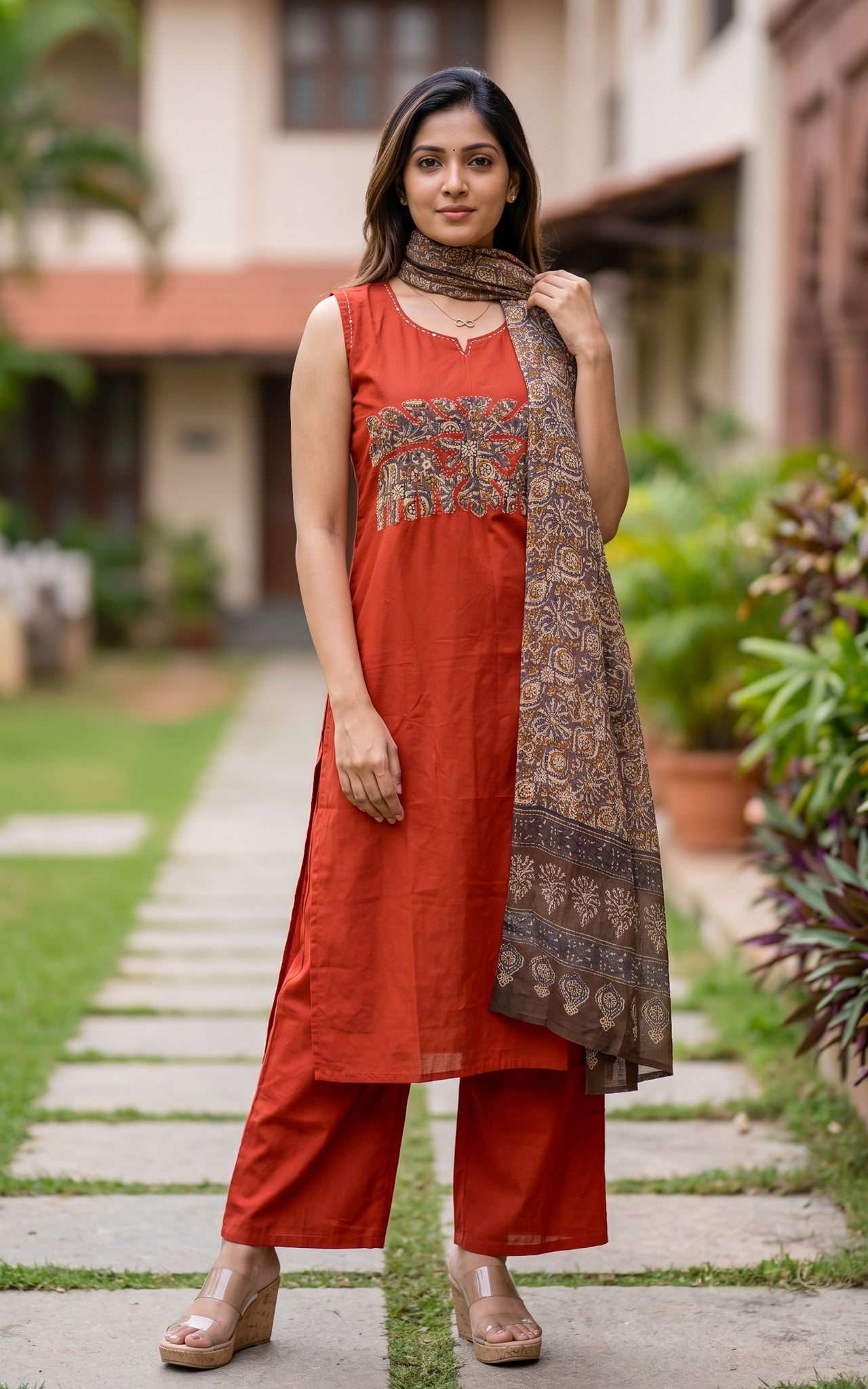 Yamila Handblock (Kurti+Pant+Dupatta)