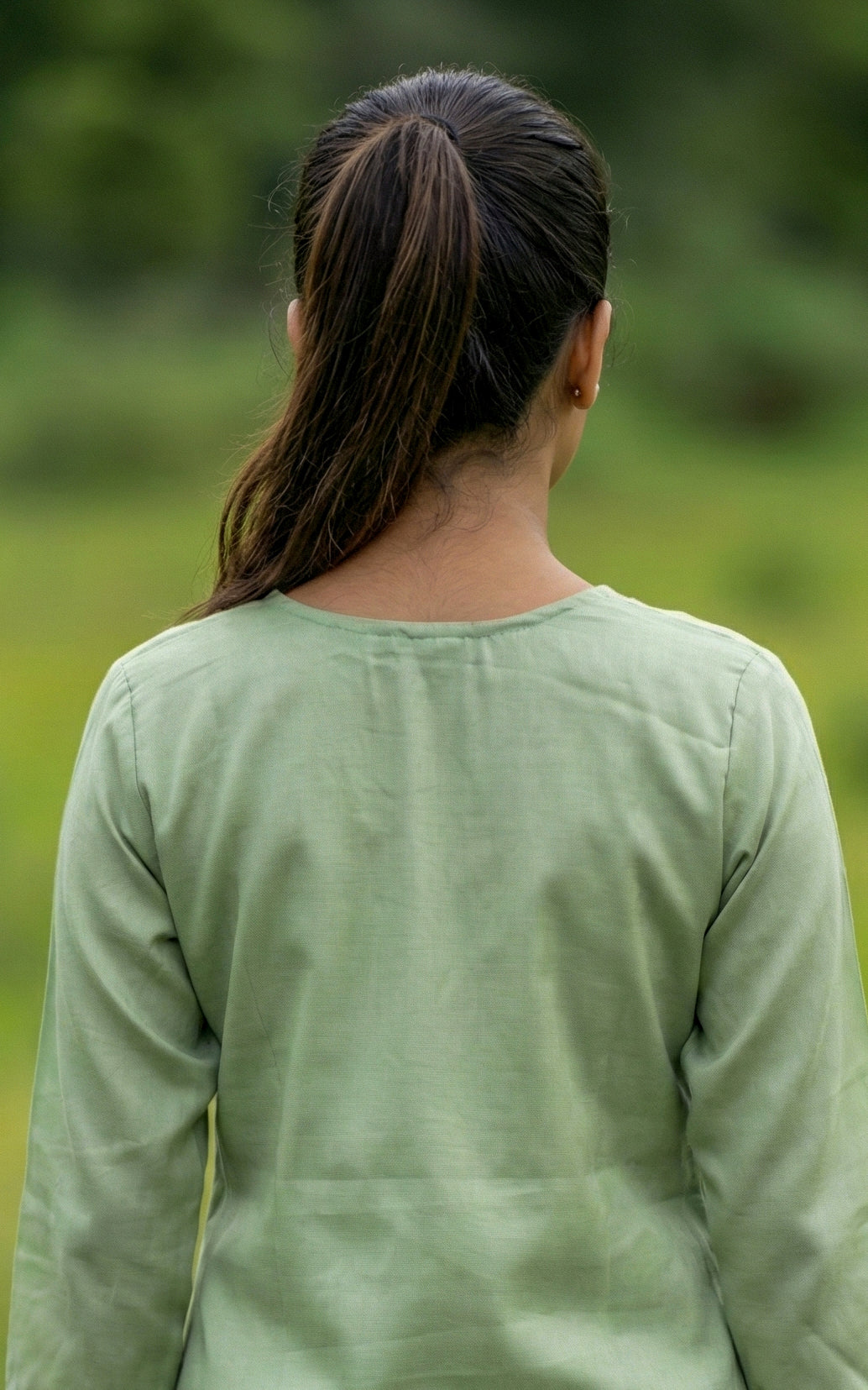 Pista green kurti set for women