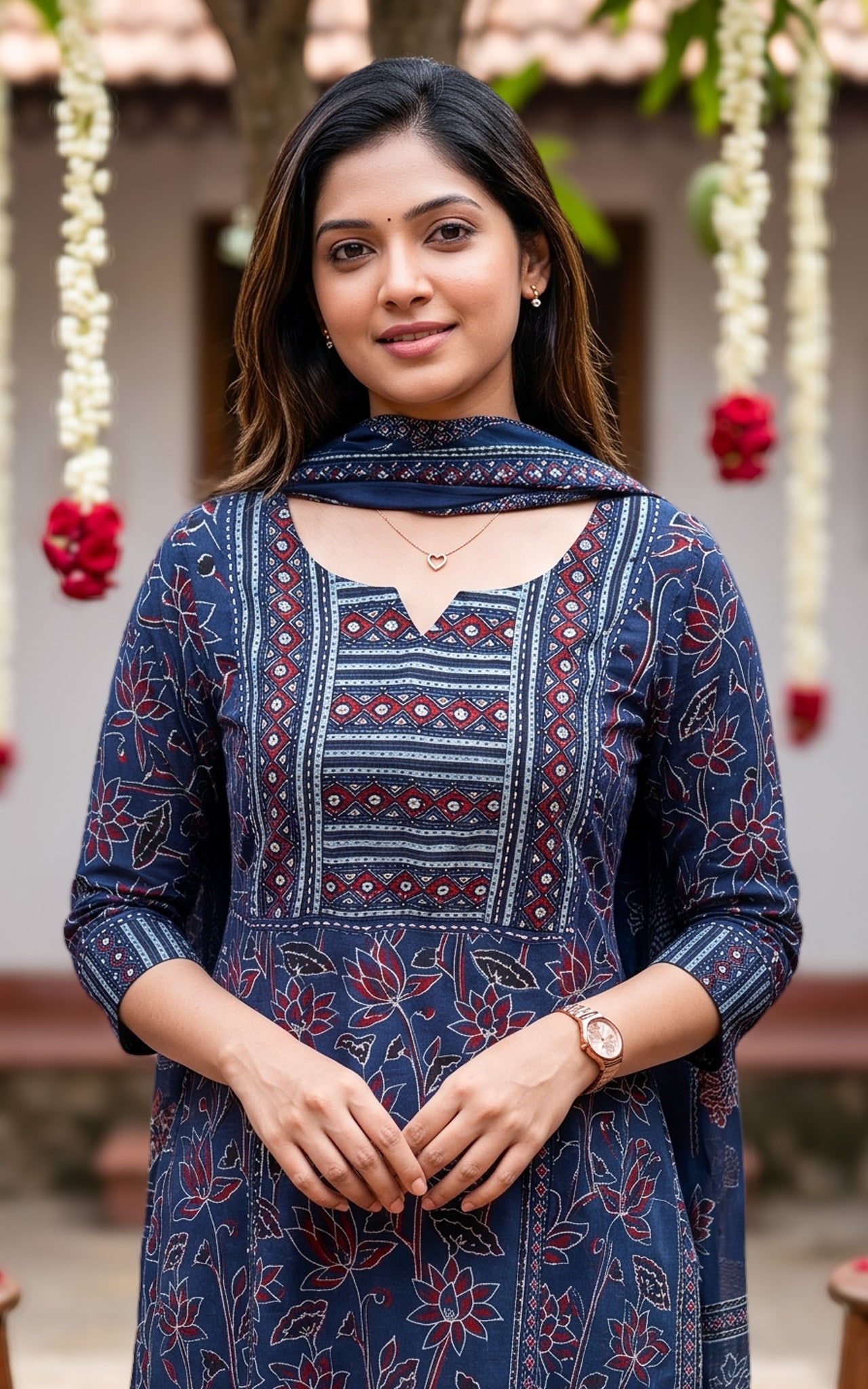 Ruthra Navy Blue (Kurti+Pant+Dupatta)