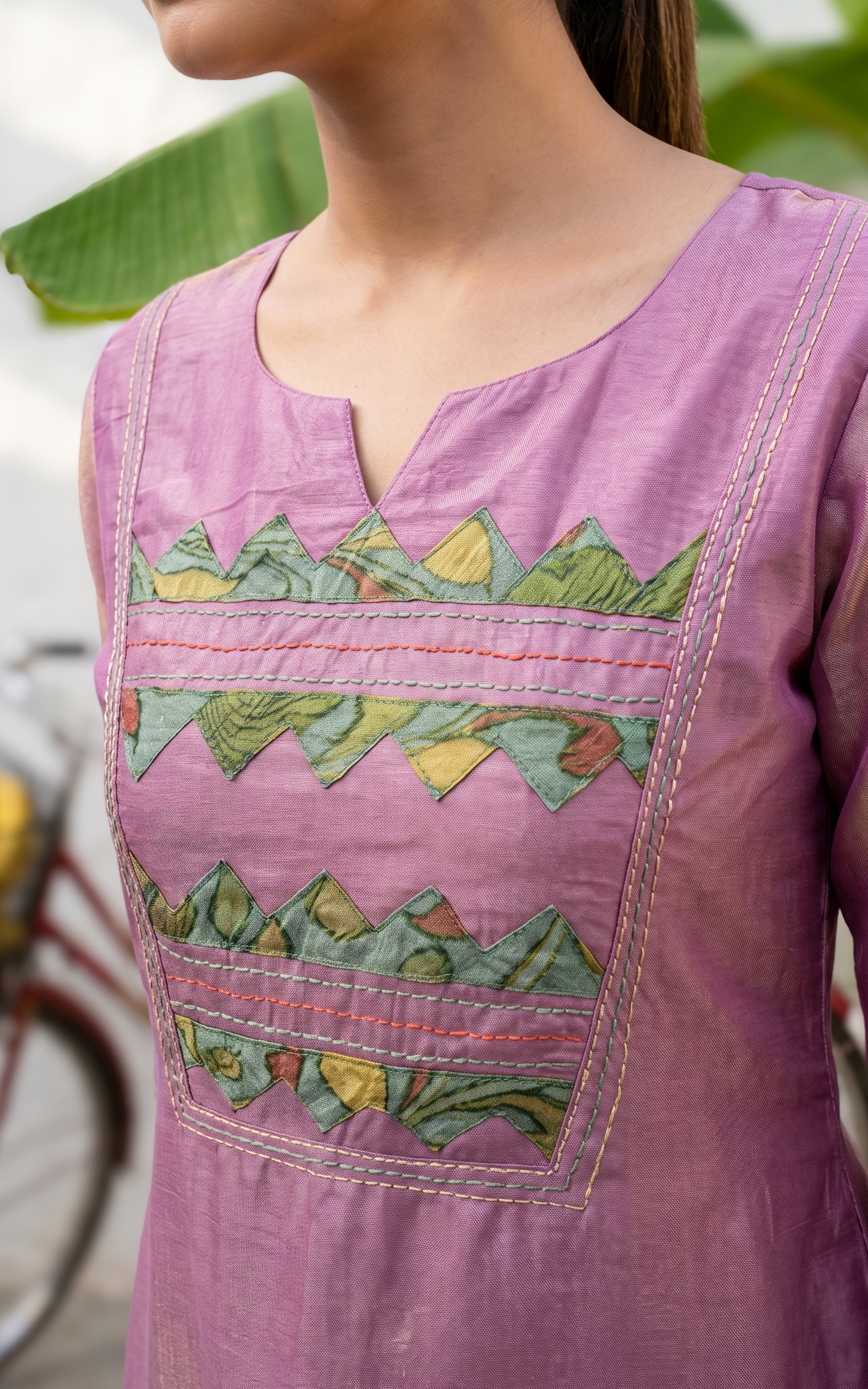 
Pastel Lavender Silk Kurti Modern Ethnic Wear Women
