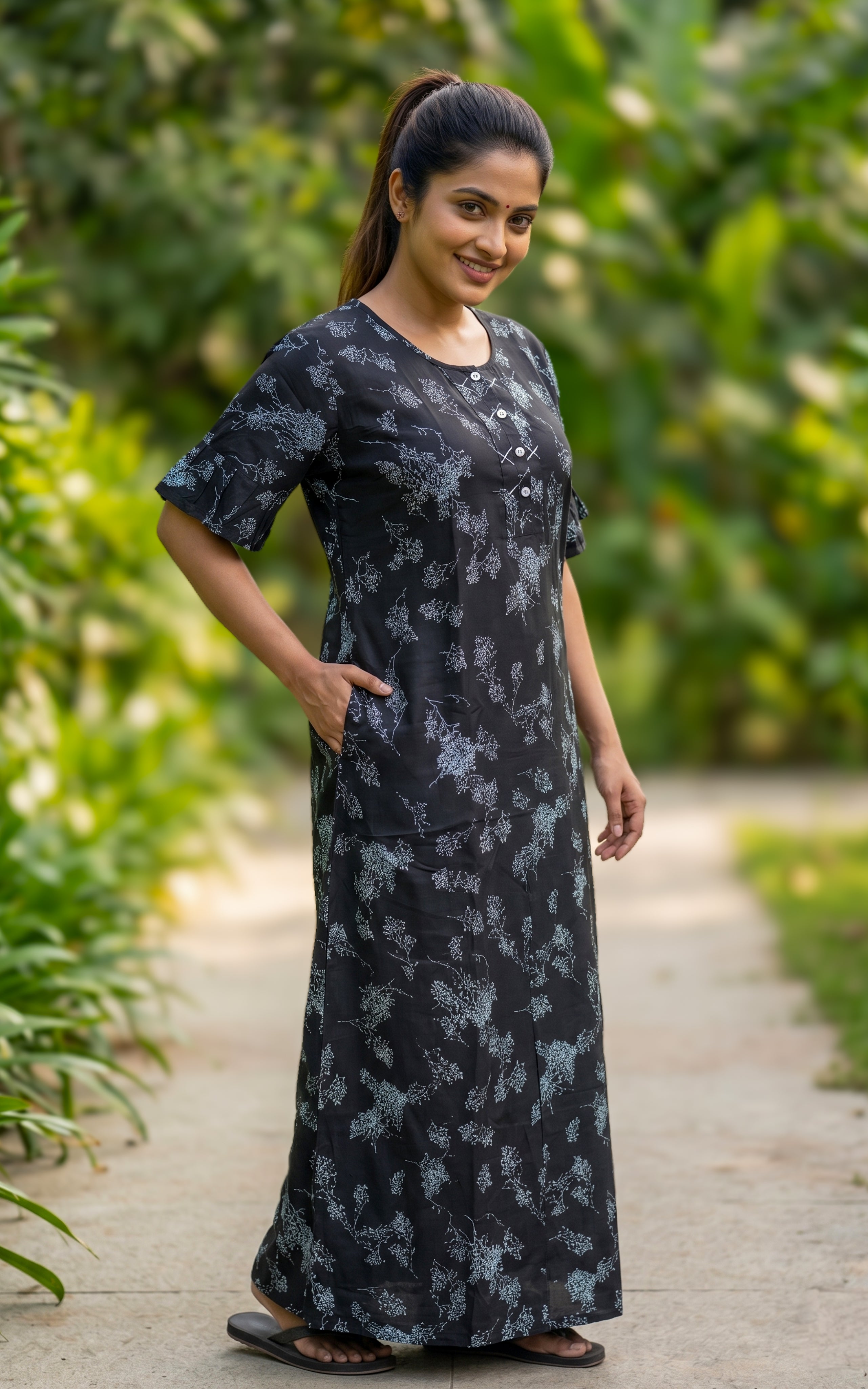 Cotton Straight Fit Nighty-160SS3A