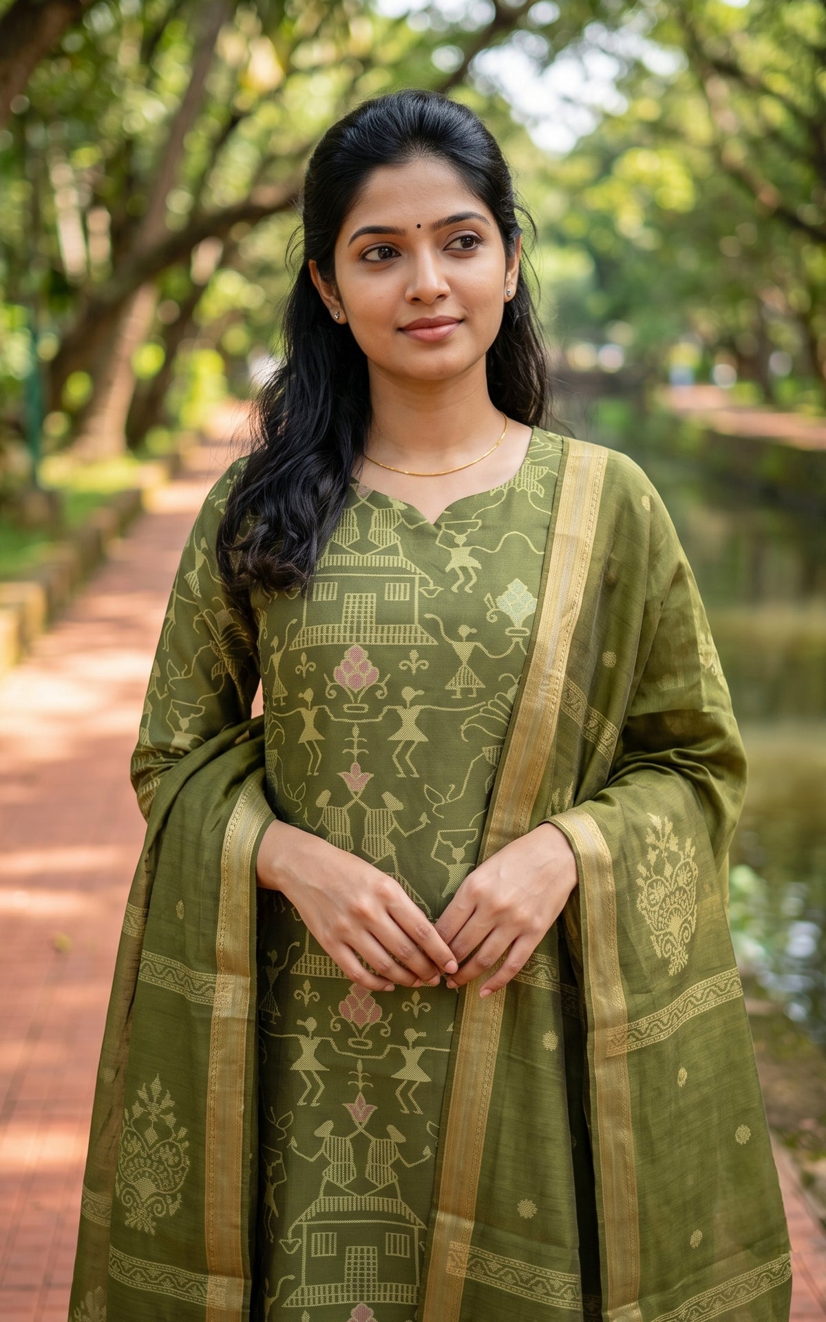 Farhana Mehandi Green (Kurti+Pant+Dupatta)
