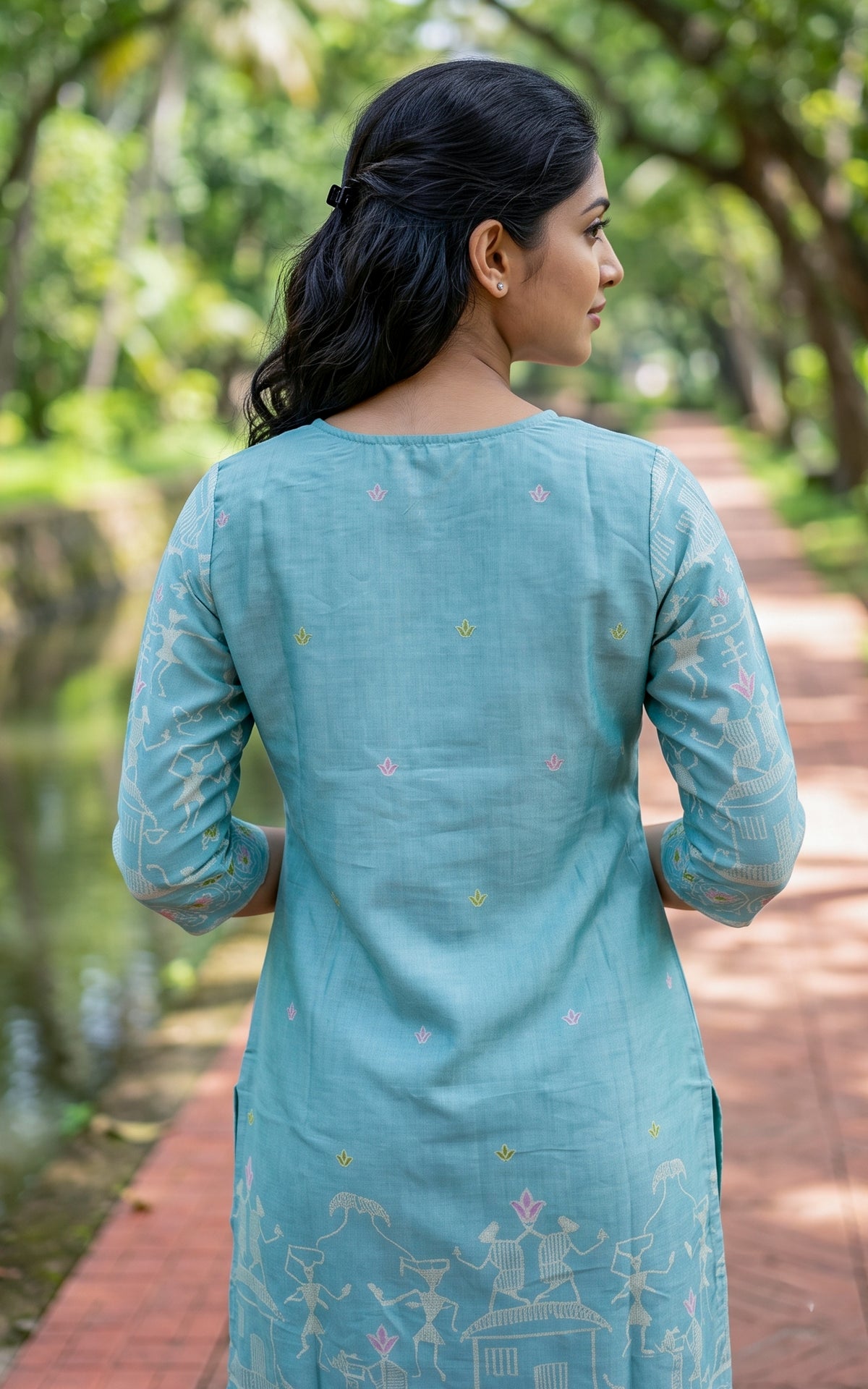 Farhana Pastel Blue (Kurti+Pant+Dupatta)