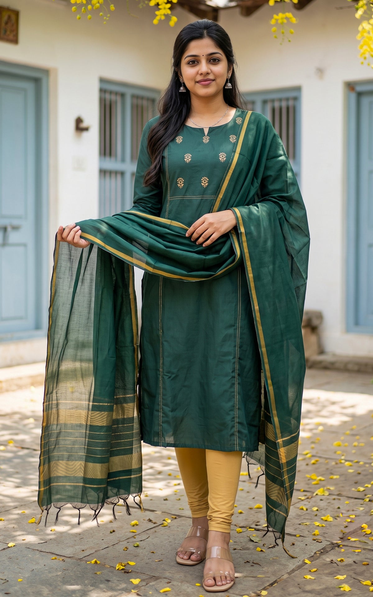 Harnika Green (Kurti+Dupatta)