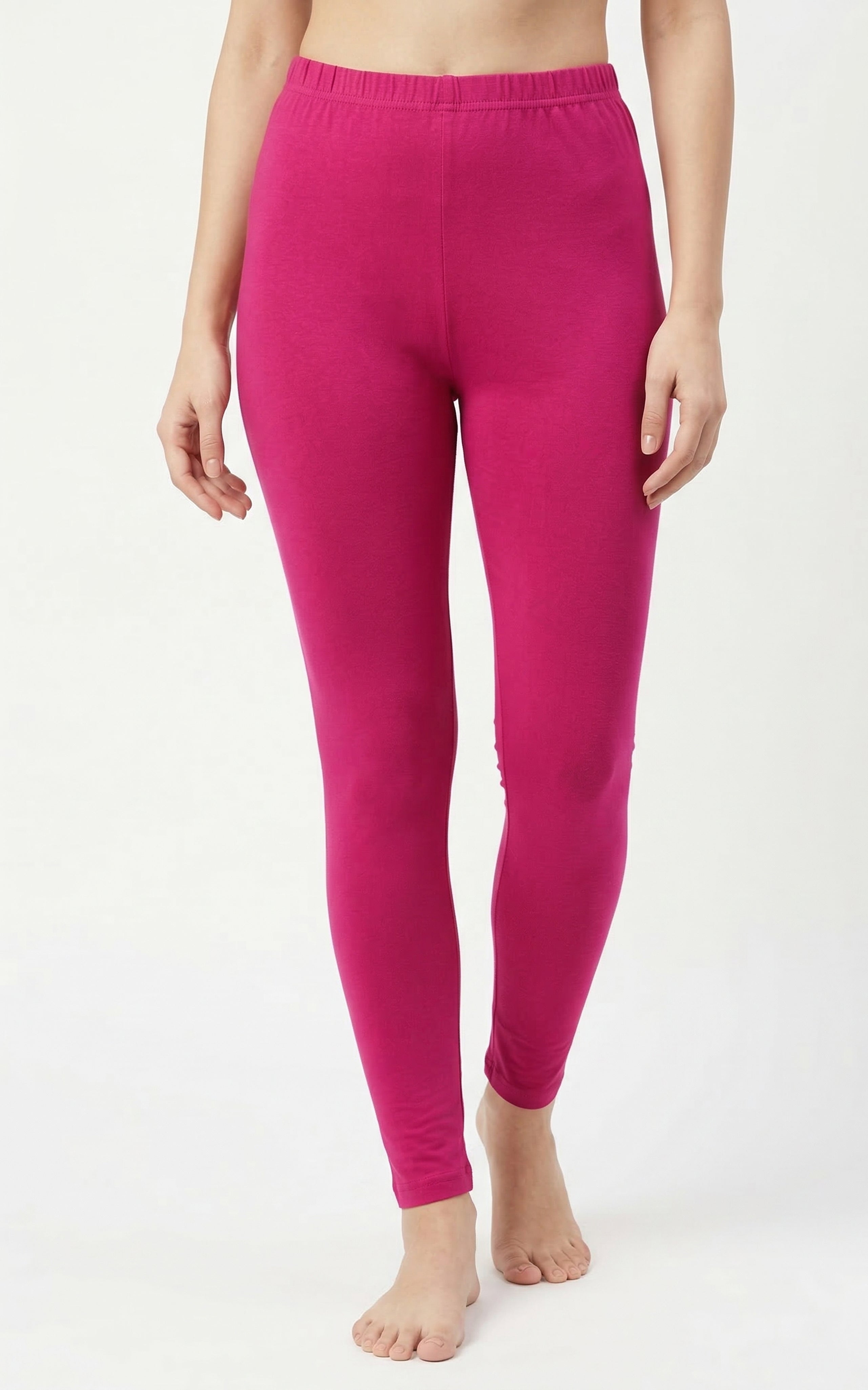 Instore – Dark Pink Ankle Length Legging for Women – Stretchable – Mix N Match Bottom Wear