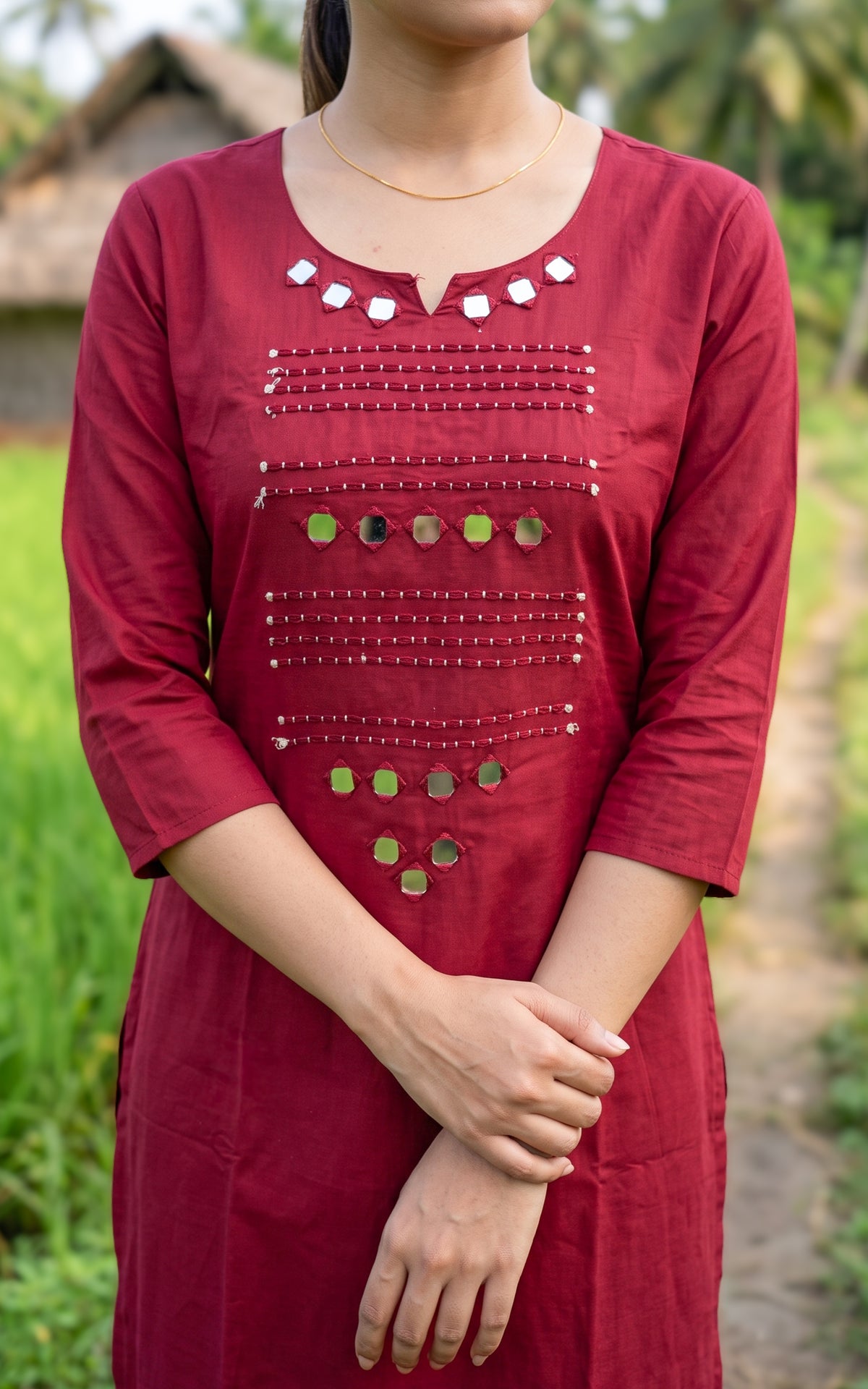 Vishmina Maroon (Kurti+Pant+Dupatta)