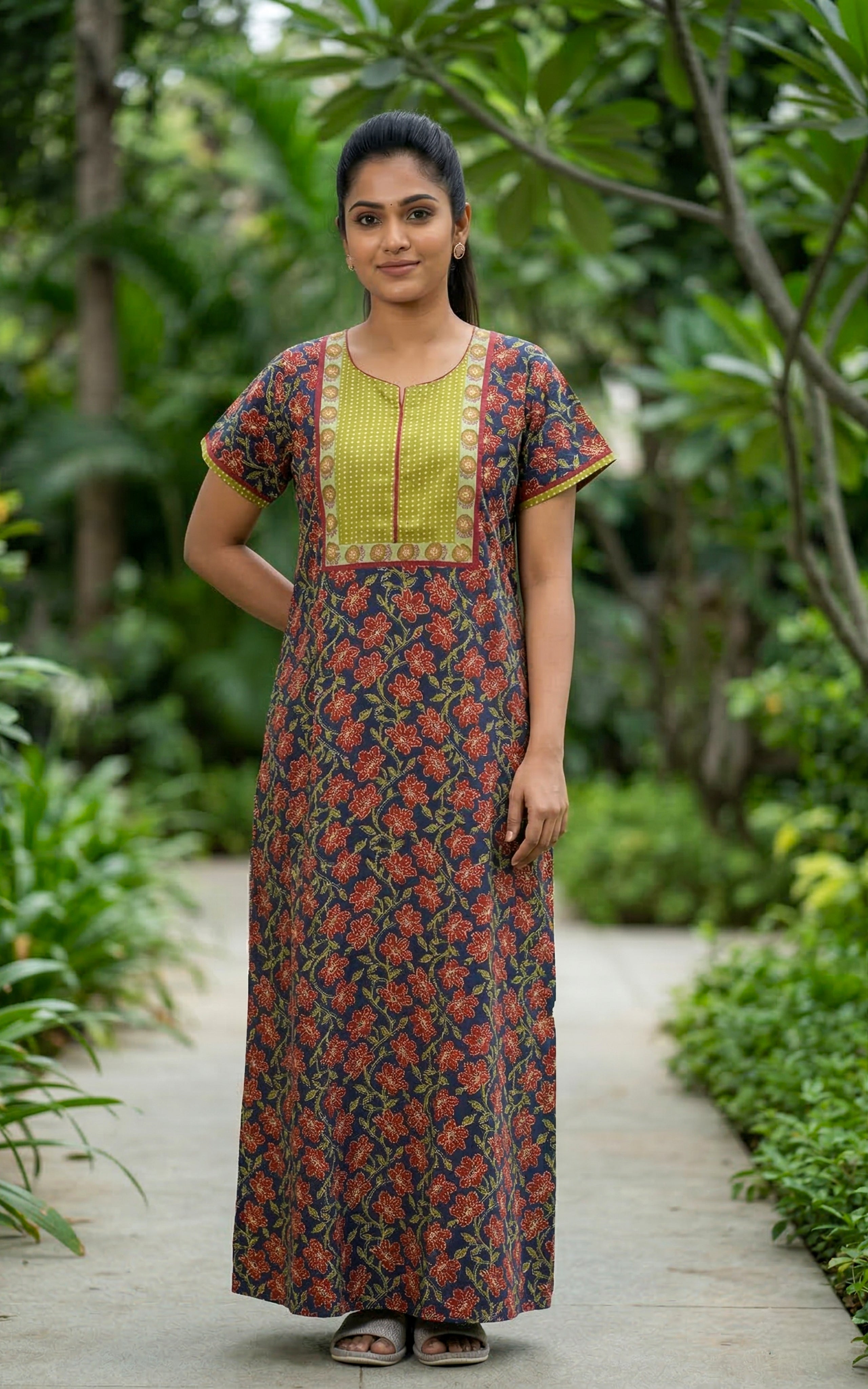 Cotton Straight Fit Nighty-159SR291