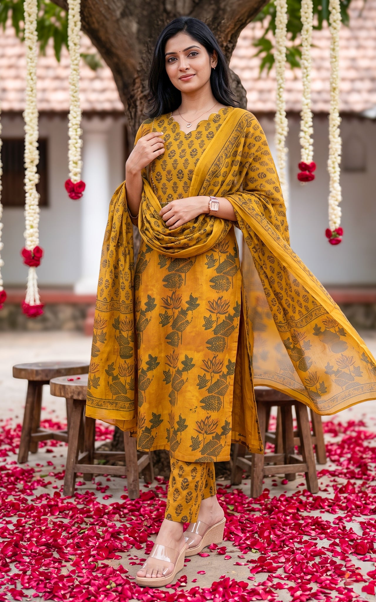 Gauthami A (Kurti+Pant+Dupatta)