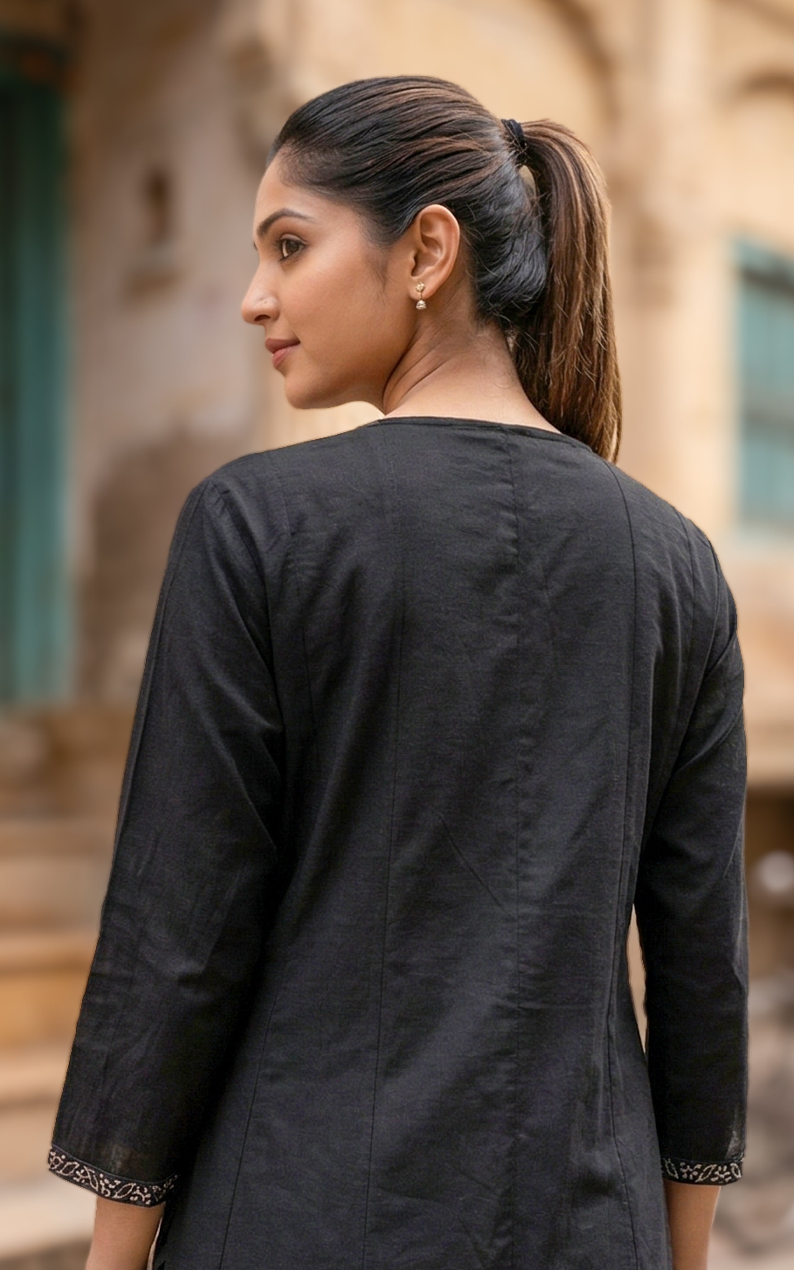 Designer black Anarkali kurti for women