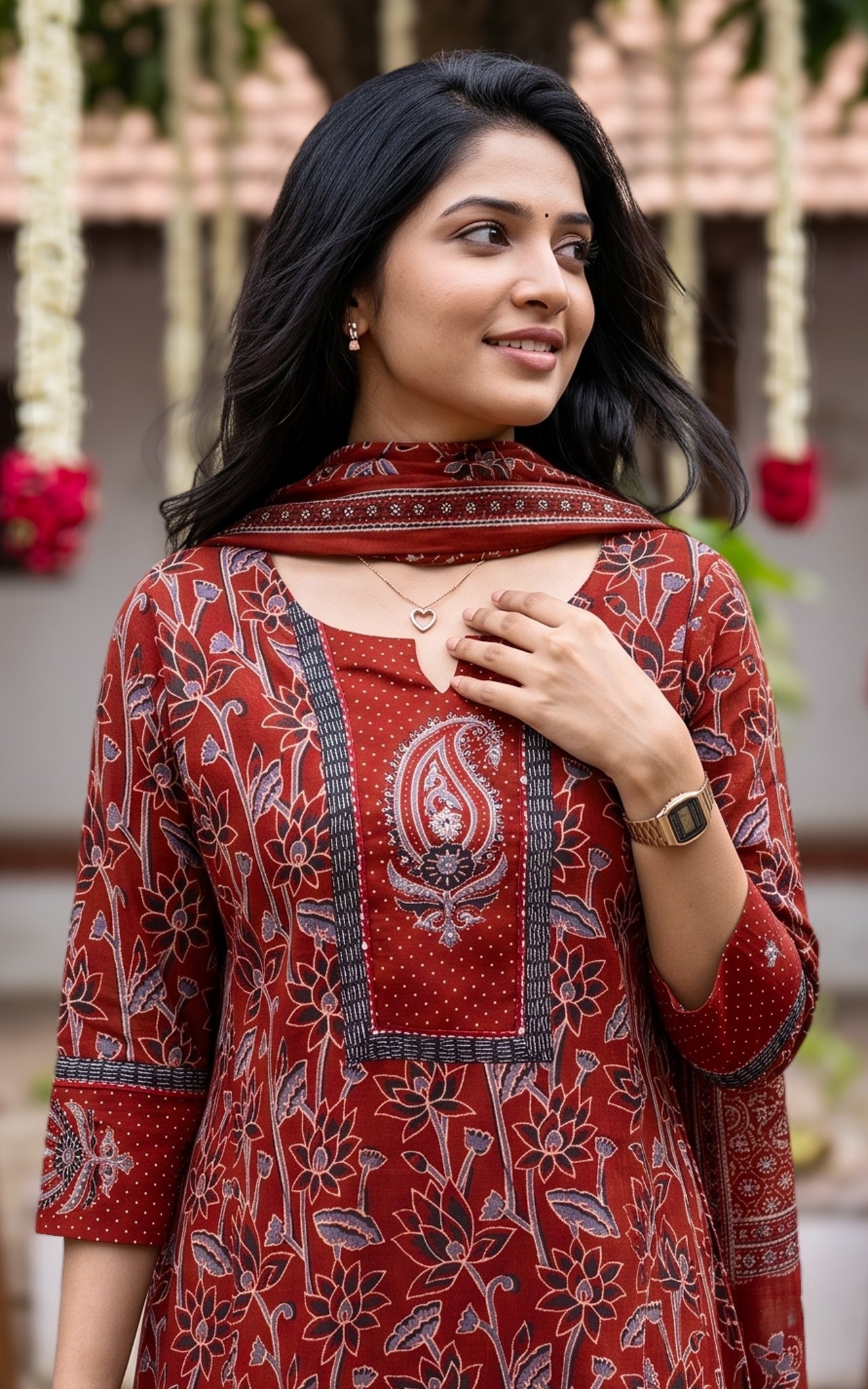 Swathi Maroon (Kurti+Pant+Dupatta)