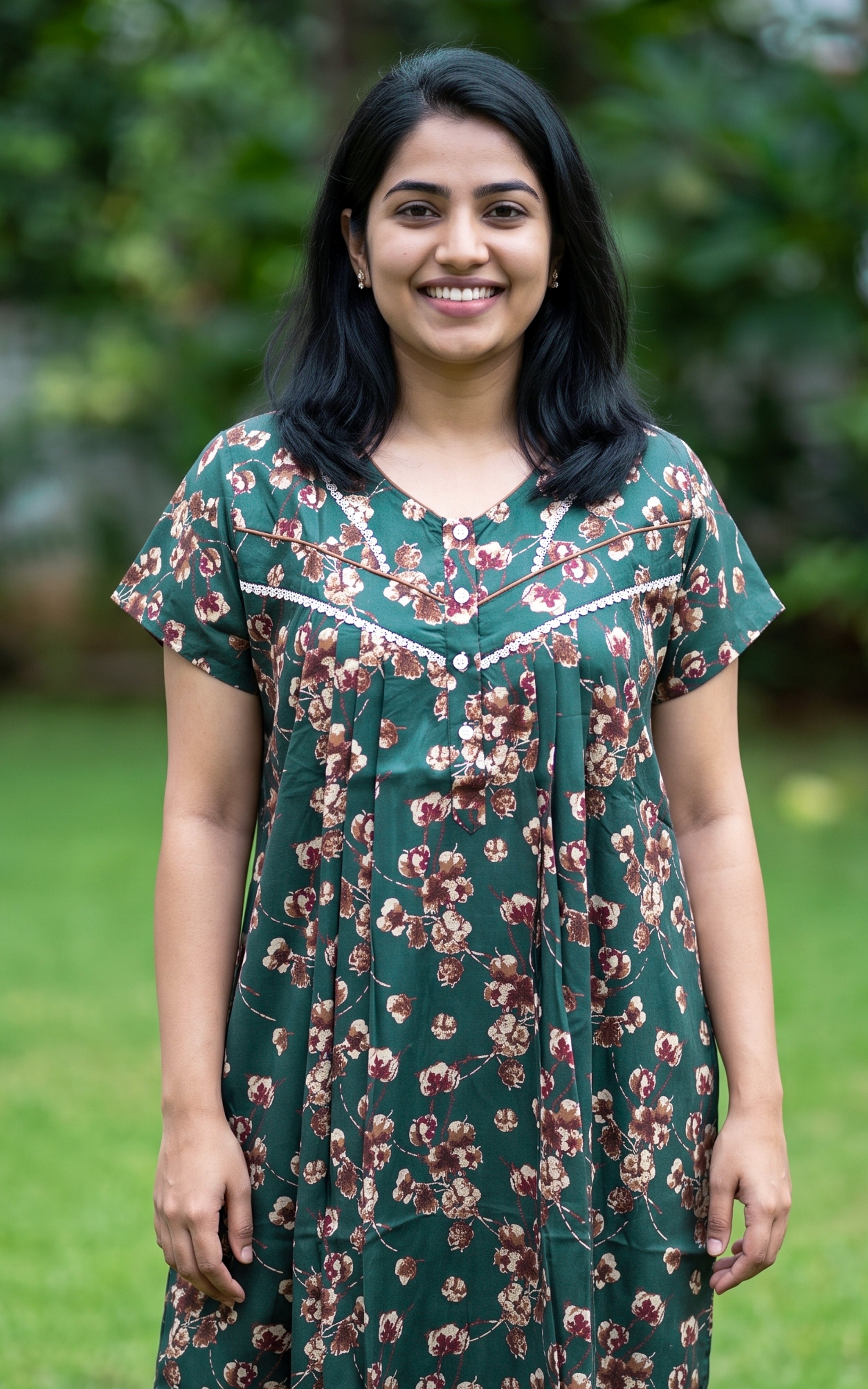 Cotton Straight Fit Nighty-164SS1