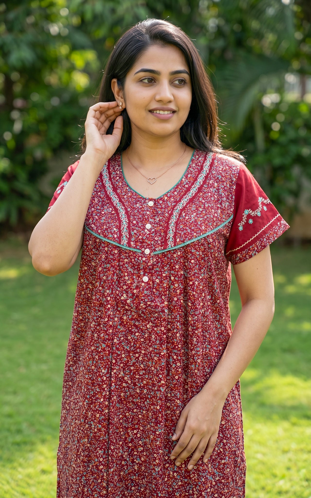 Cotton Straight Fit Nighty-162SS13