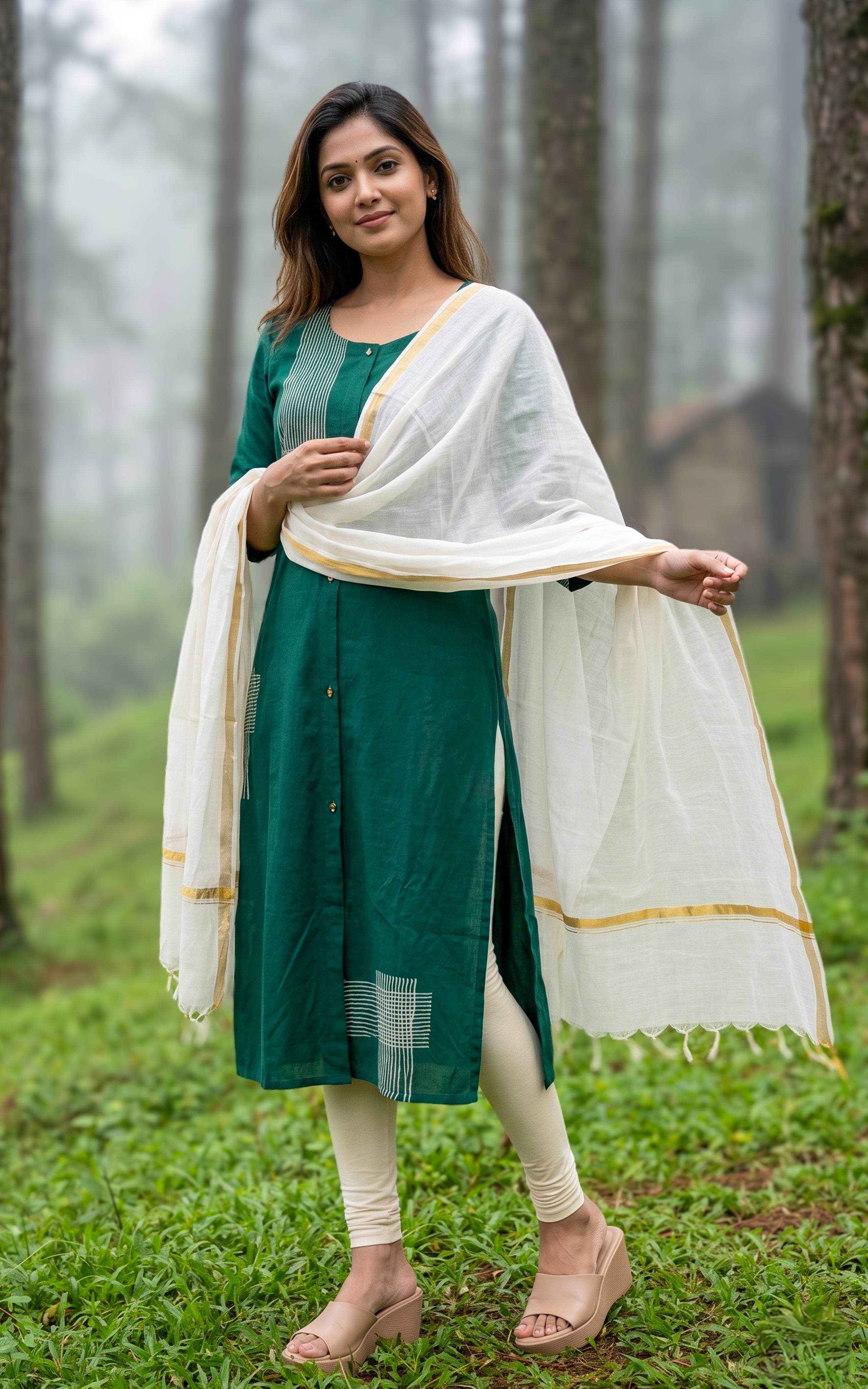 Madhangi Green (Kurti+Dupatta)