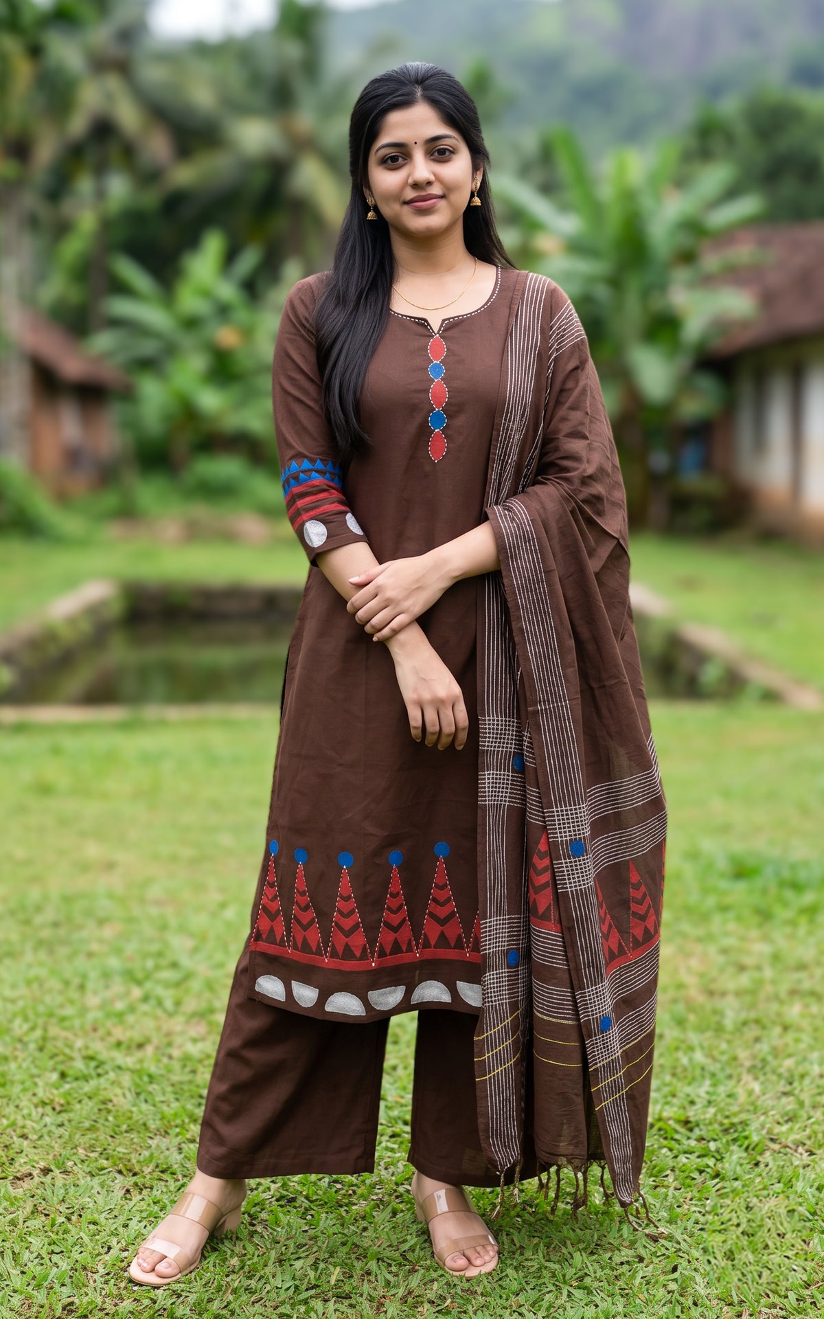 Olivizhi Handblock (Kurti+Pant+Dupatta)