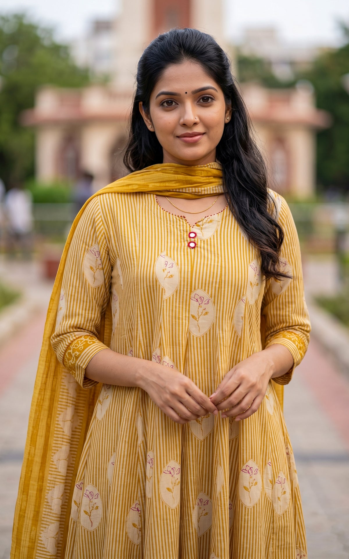 Sneha Mustard (Kurti+Dupatta)