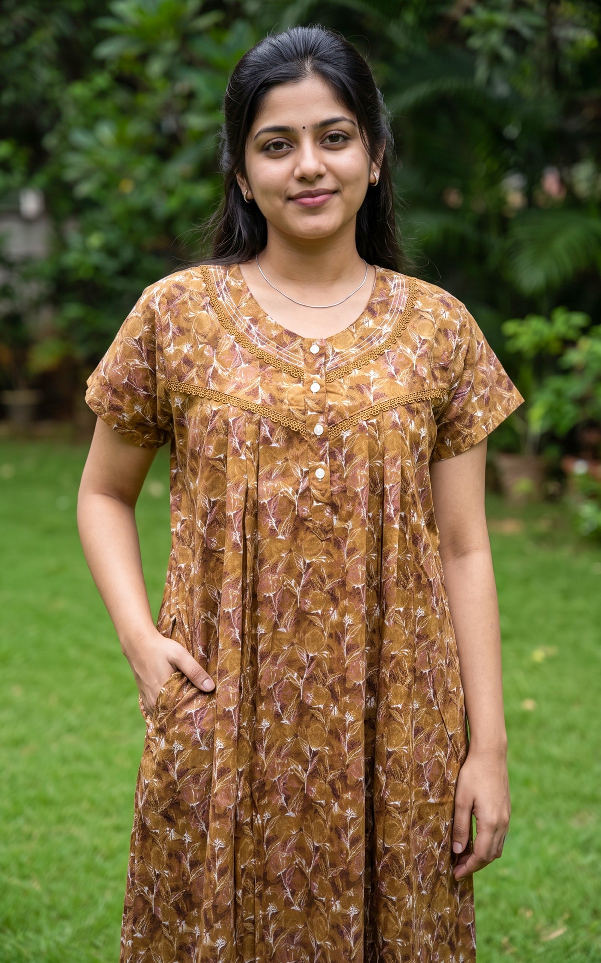 Cotton Straight Fit Nighty-165SS1C