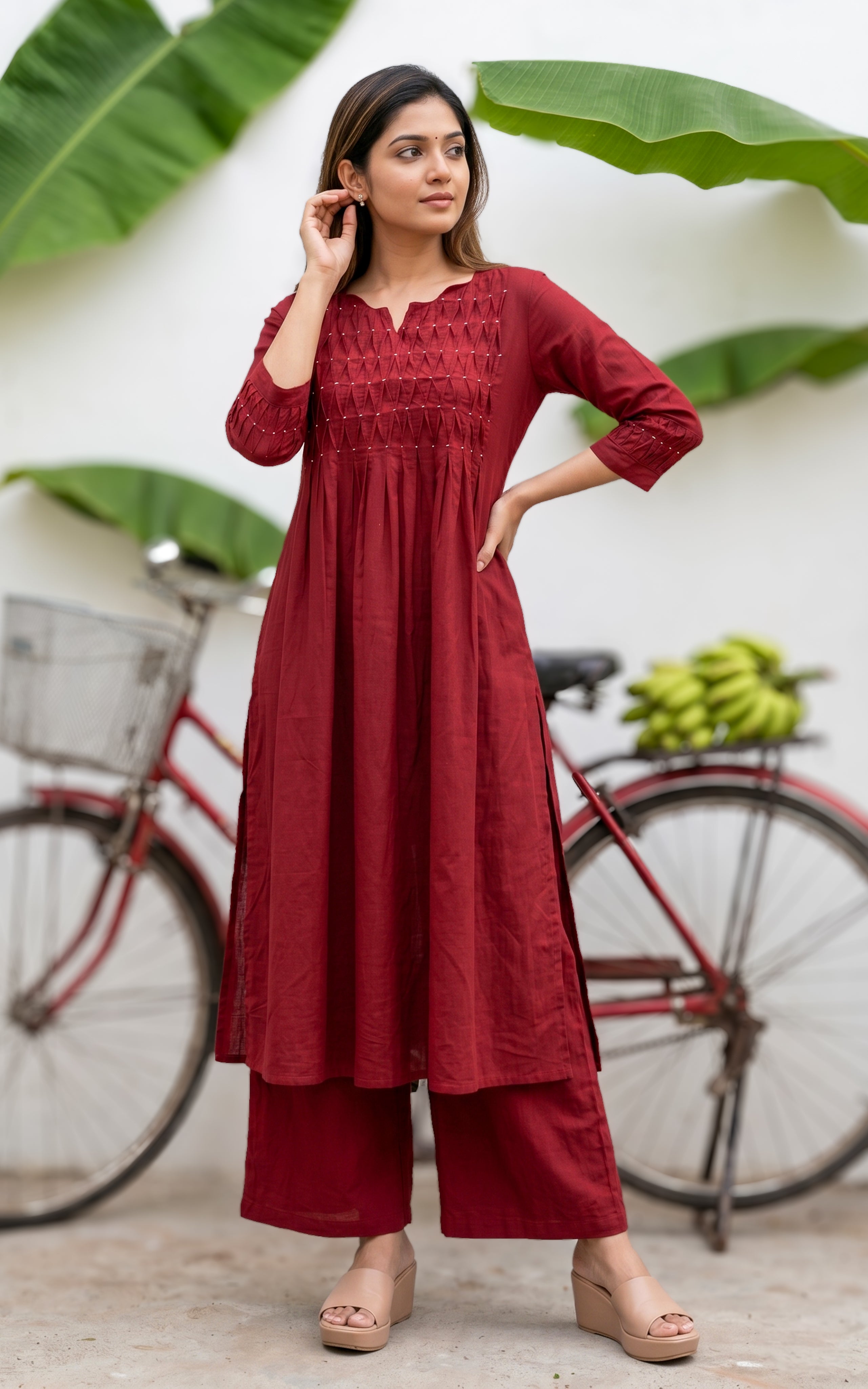 Janu Maroon (Kurti+Pant)