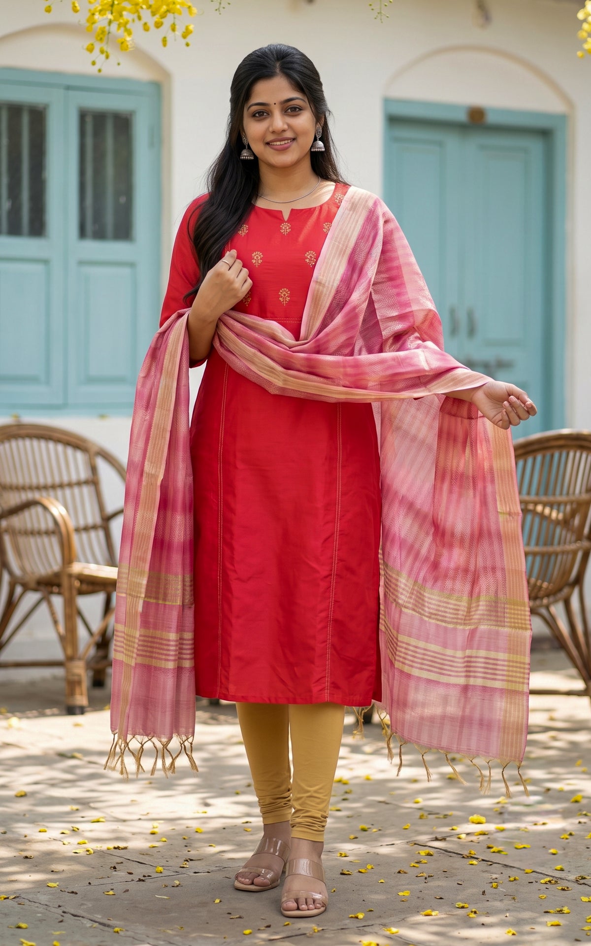 Harnika Hibiscus (Kurti+Dupatta)