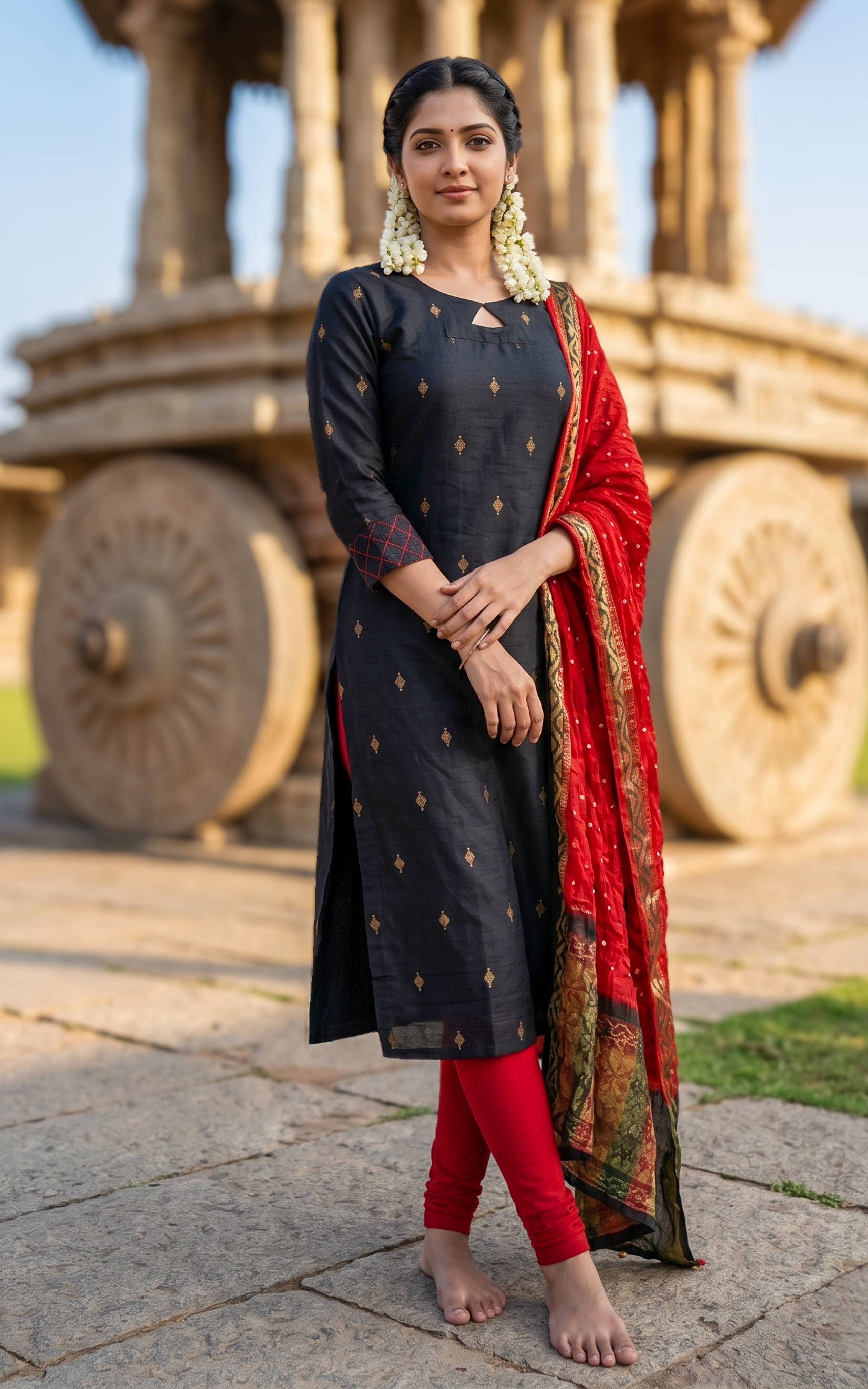 Subiksha Black (Kurti+Dupatta)