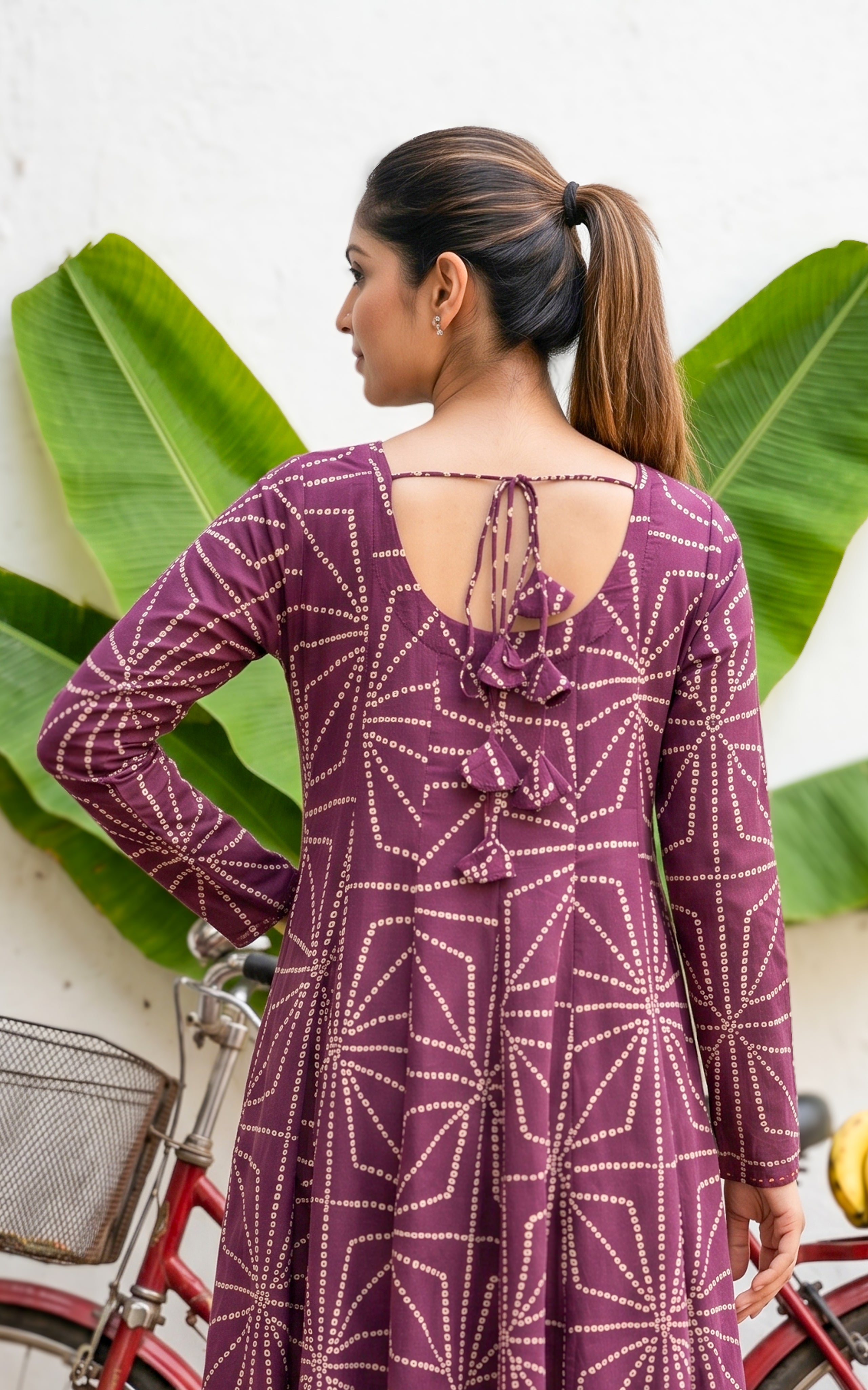 Stylish Plum Cotton Kurti Set For Women