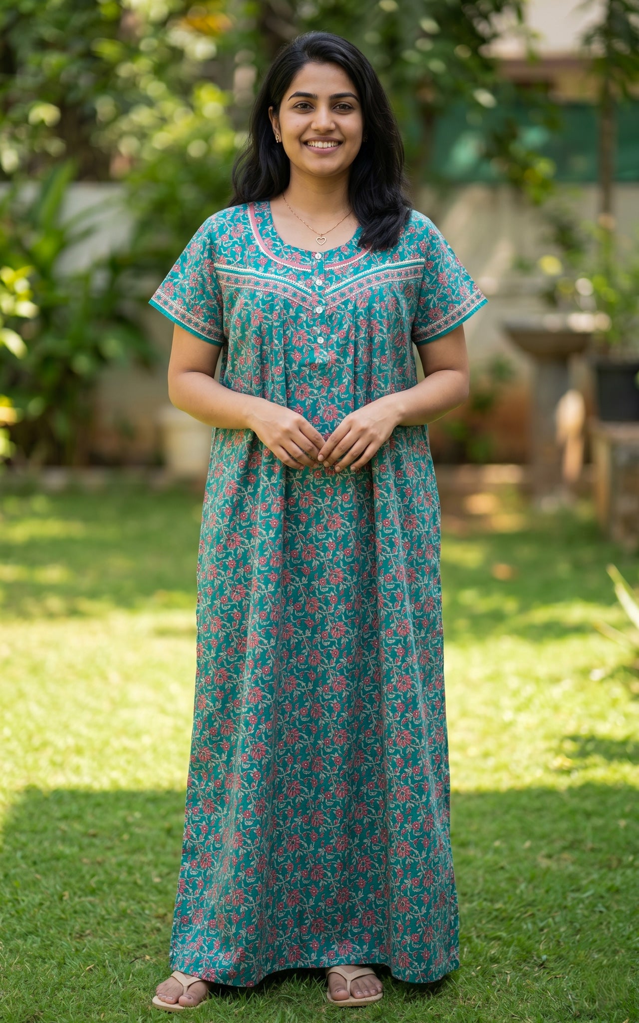 Cotton Straight Fit Nighty-162SS2D