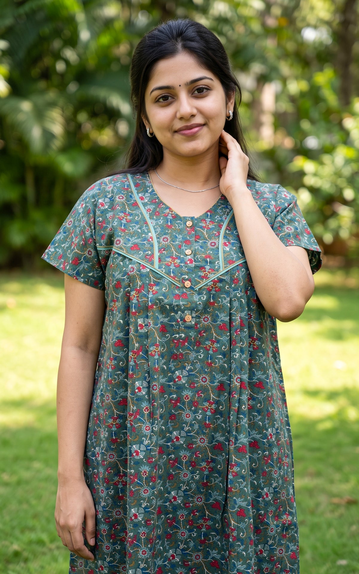 Cotton Straight Fit Nighty-165SS10B
