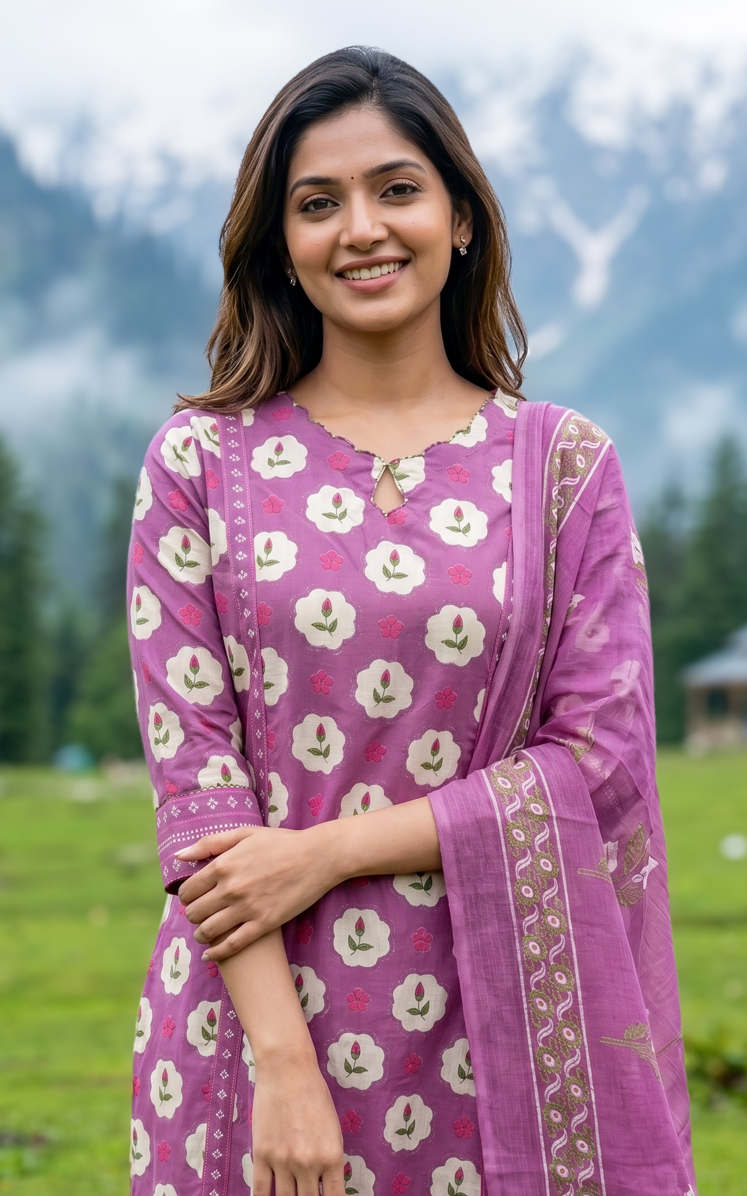 Mathimozhi B (Kurti+Pant+Dupatta)