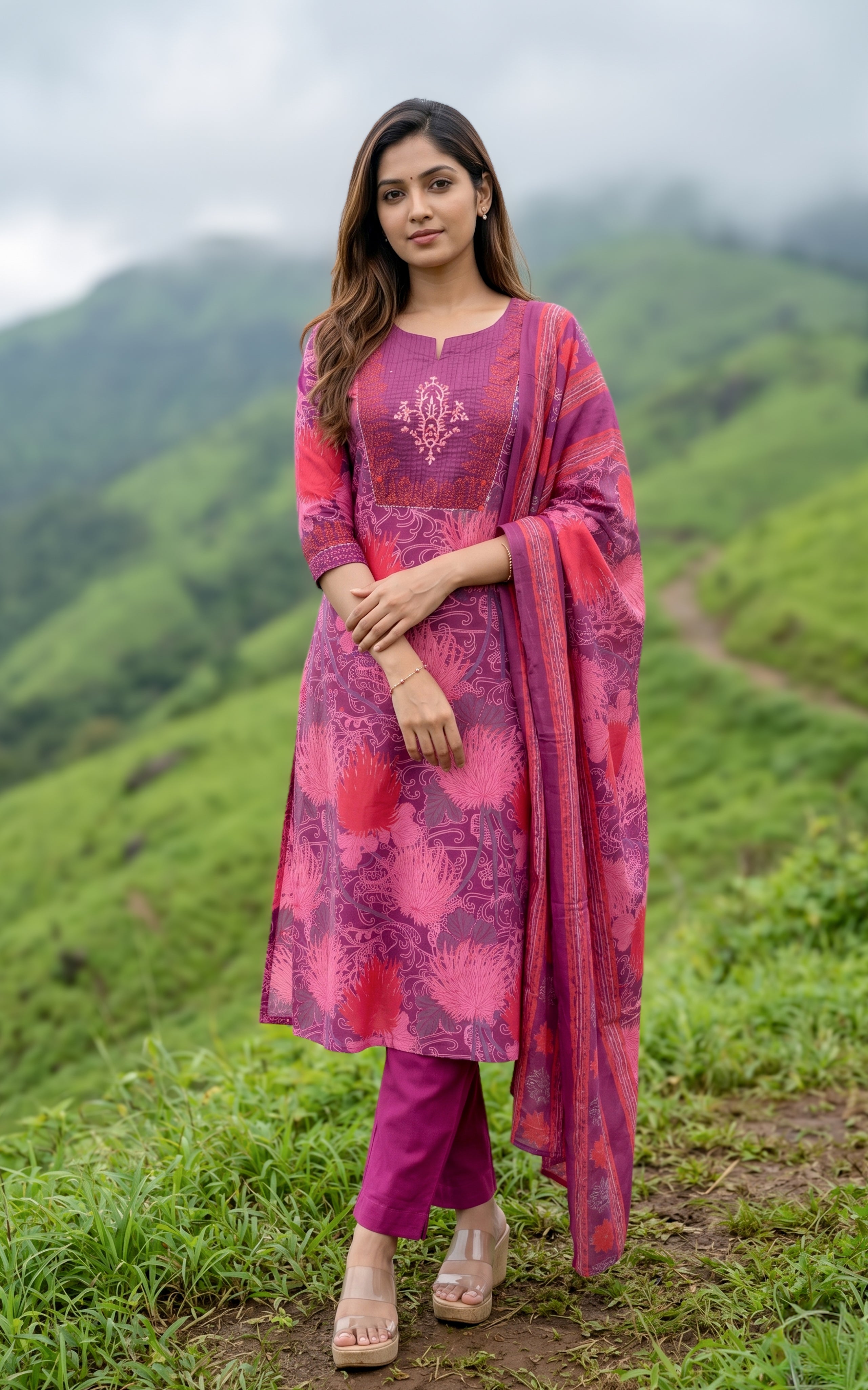 Sharla B (Kurti+Pant+Dupatta)