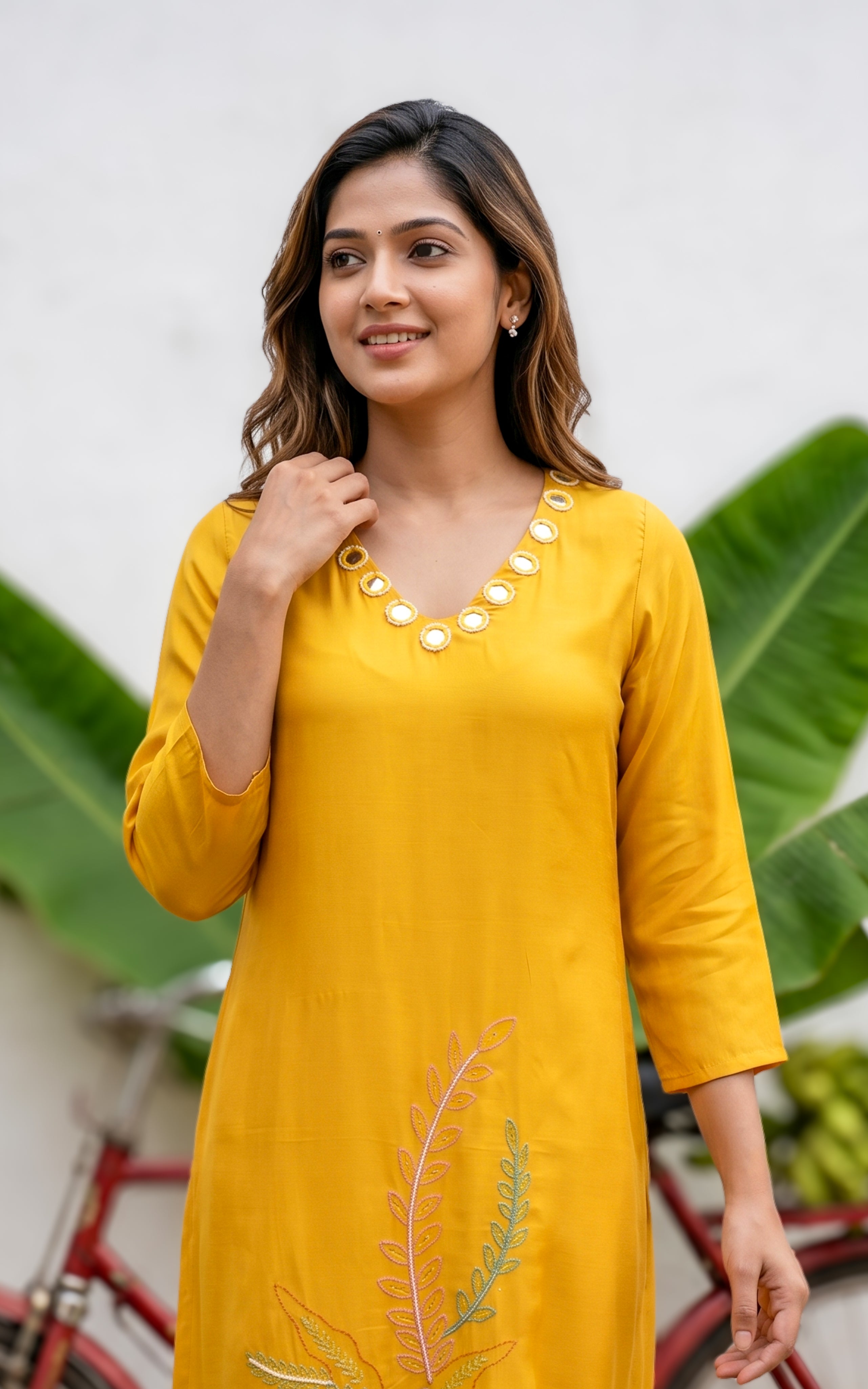 Casual Mango Art Silk Kurti For Women