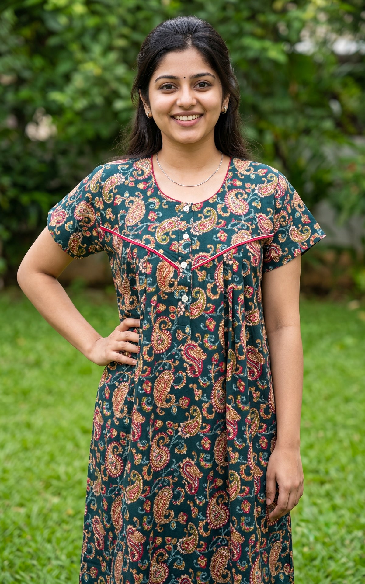 Cotton Straight Fit Nighty-165SS5B