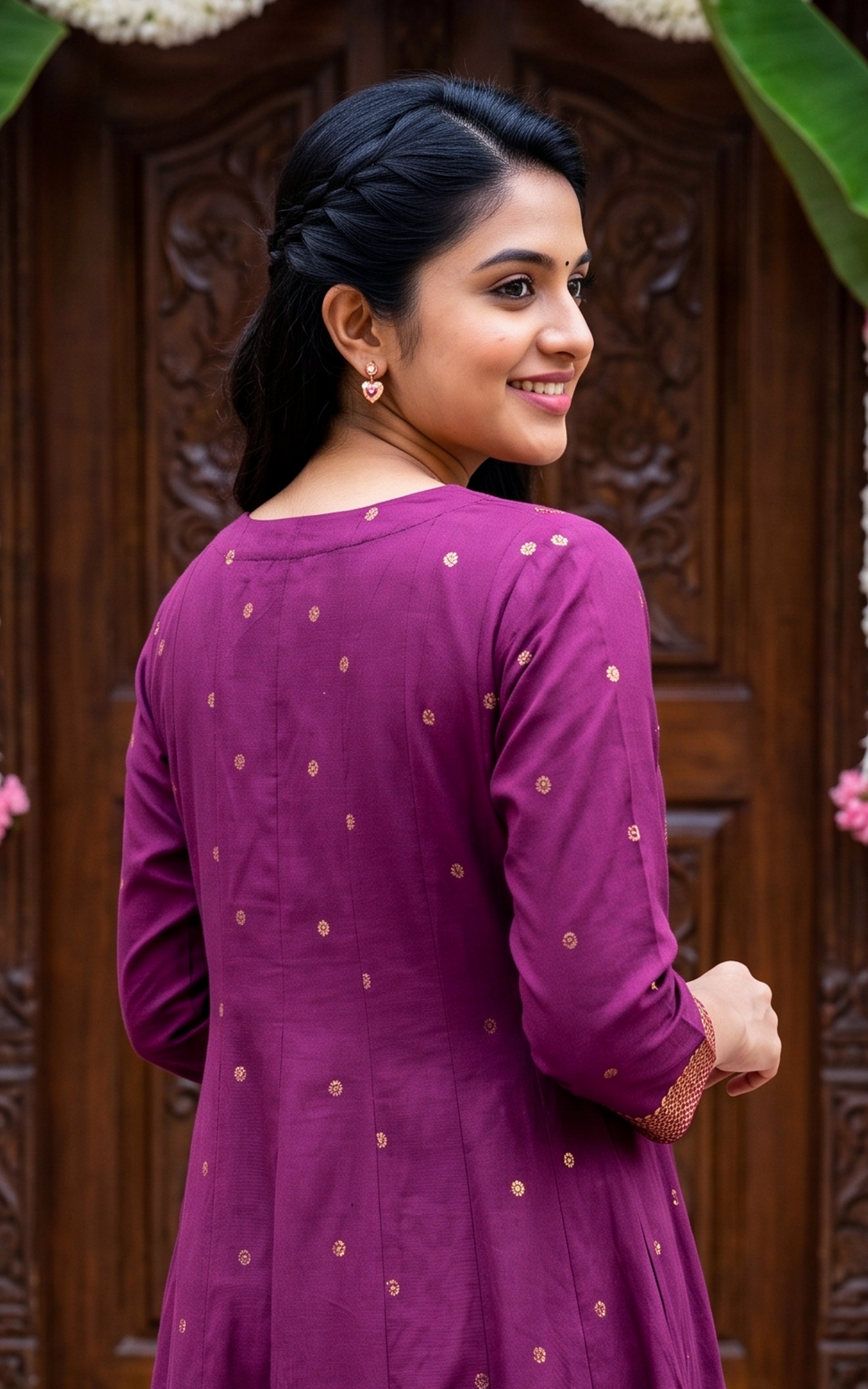 Hamsaveni Plum (Kurti+Dupatta)