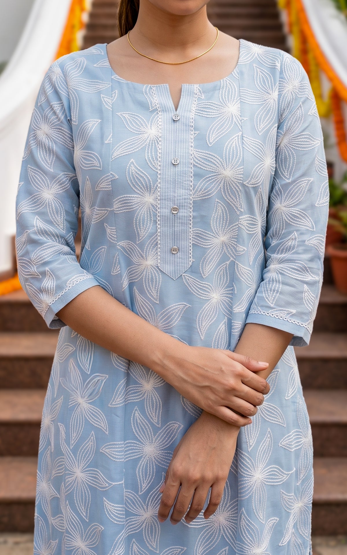 Bhuvisha Blue (Kurti+Dupatta)