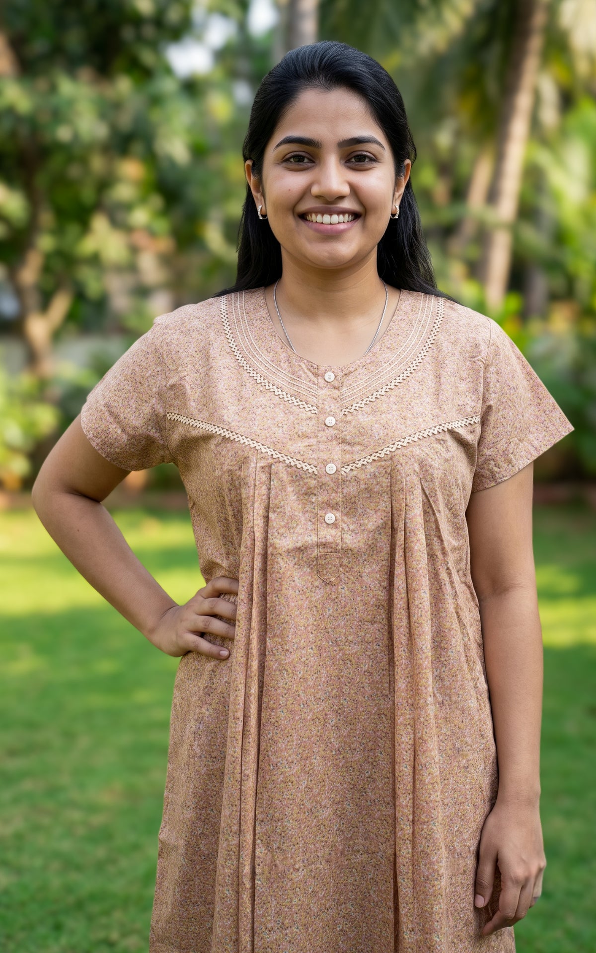 Cotton Straight Fit Nighty-166SS1
