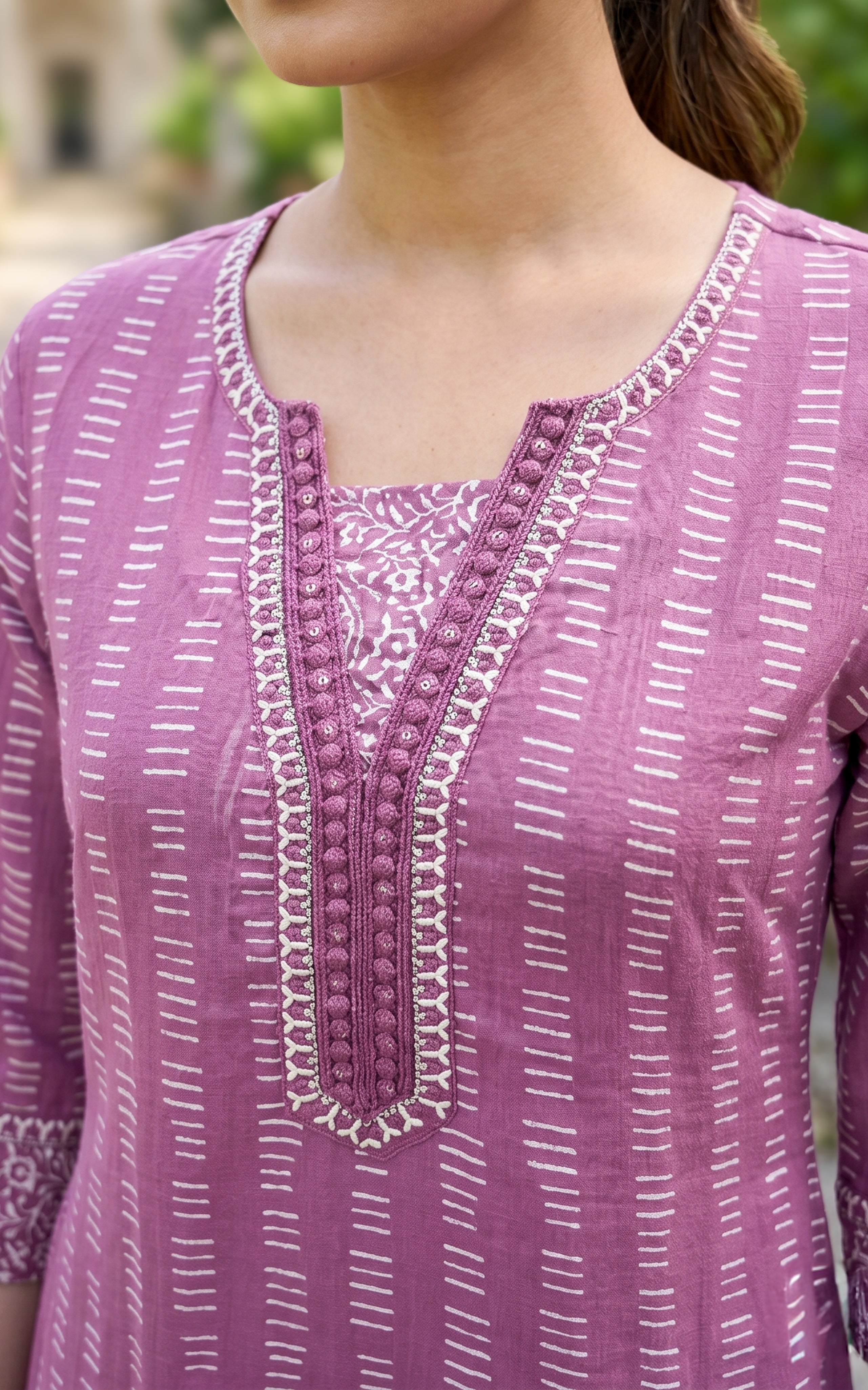 Cotton kurti with side slit for women