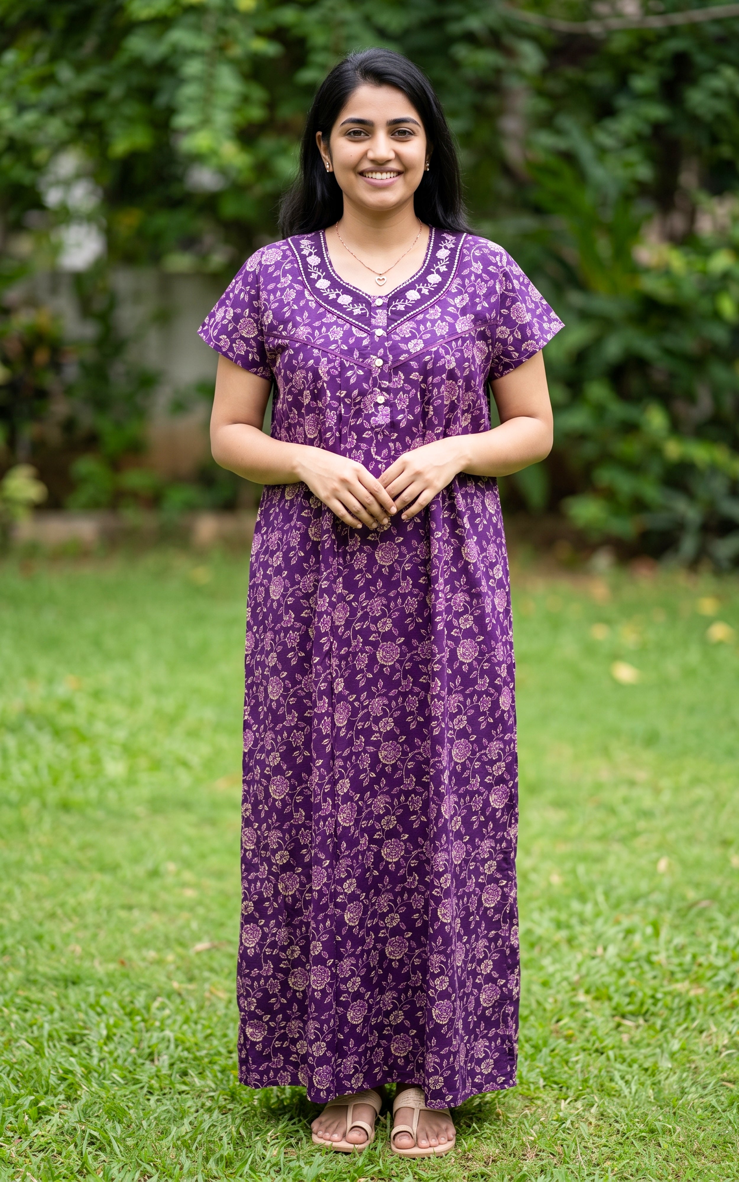 Cotton Straight Fit Nighty-164SS5A