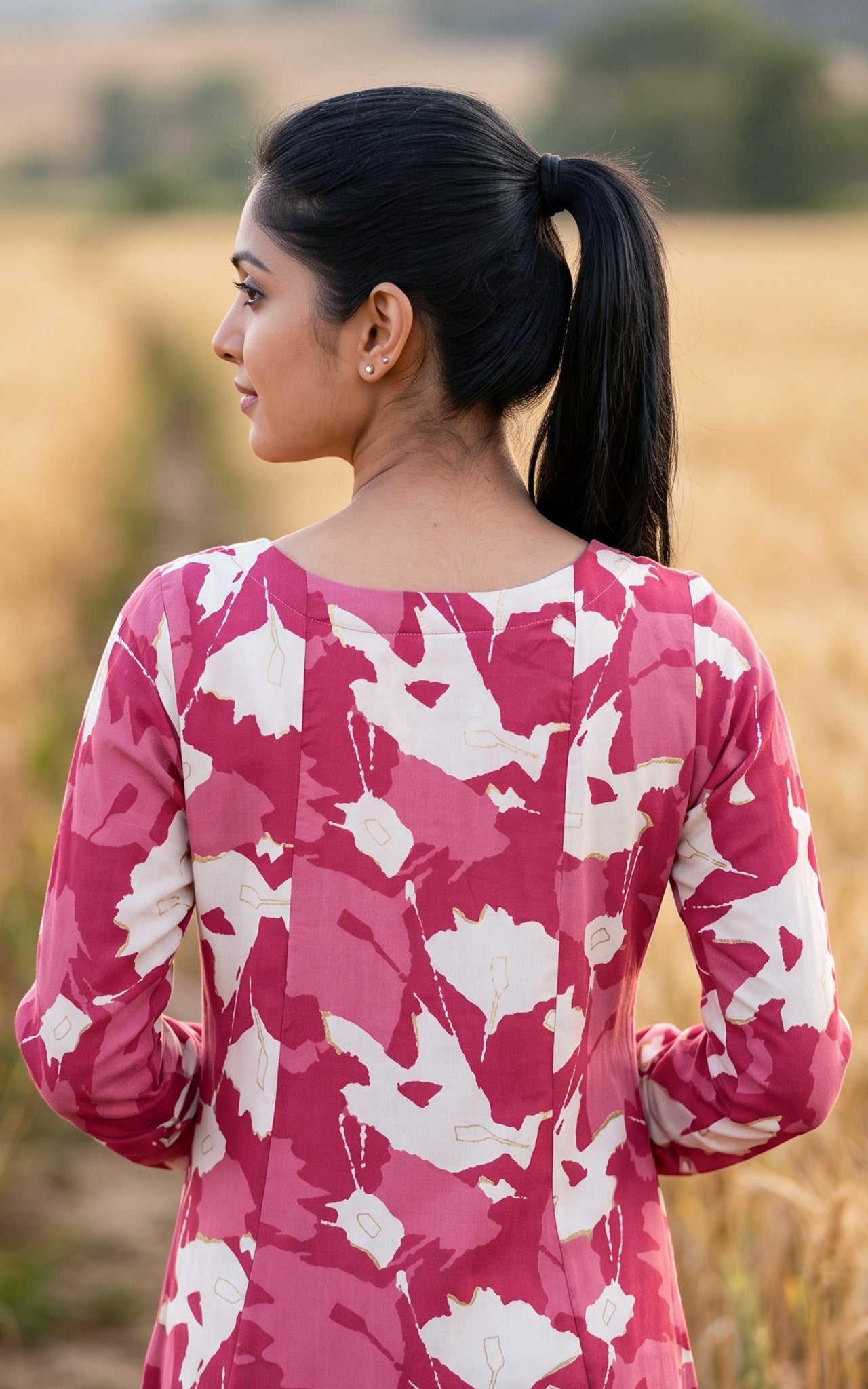 Pink Rayon Ethnic Wear Kurti for Women
