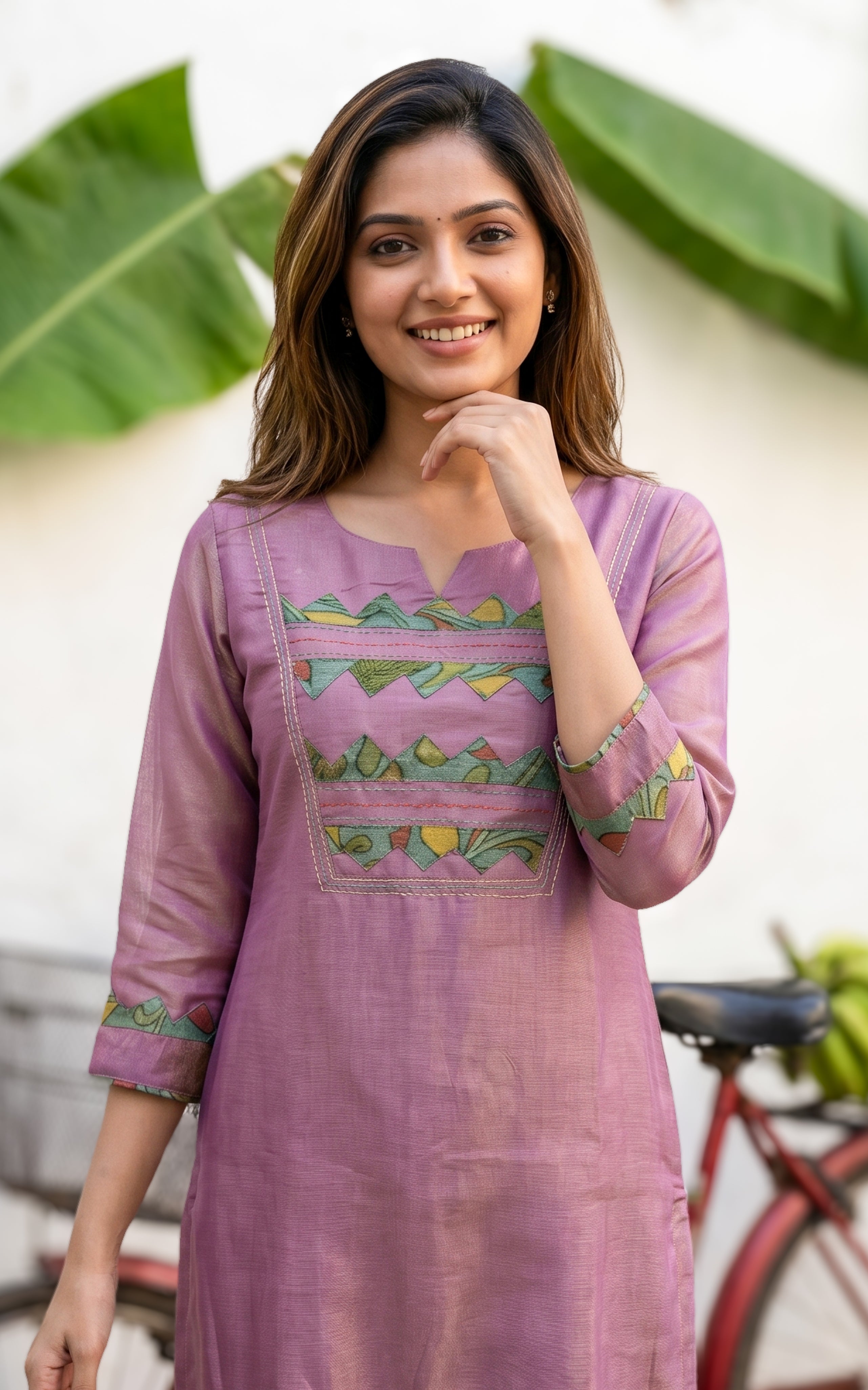 Pastel Lavender Straight Cut Kurti With Side Slit Women