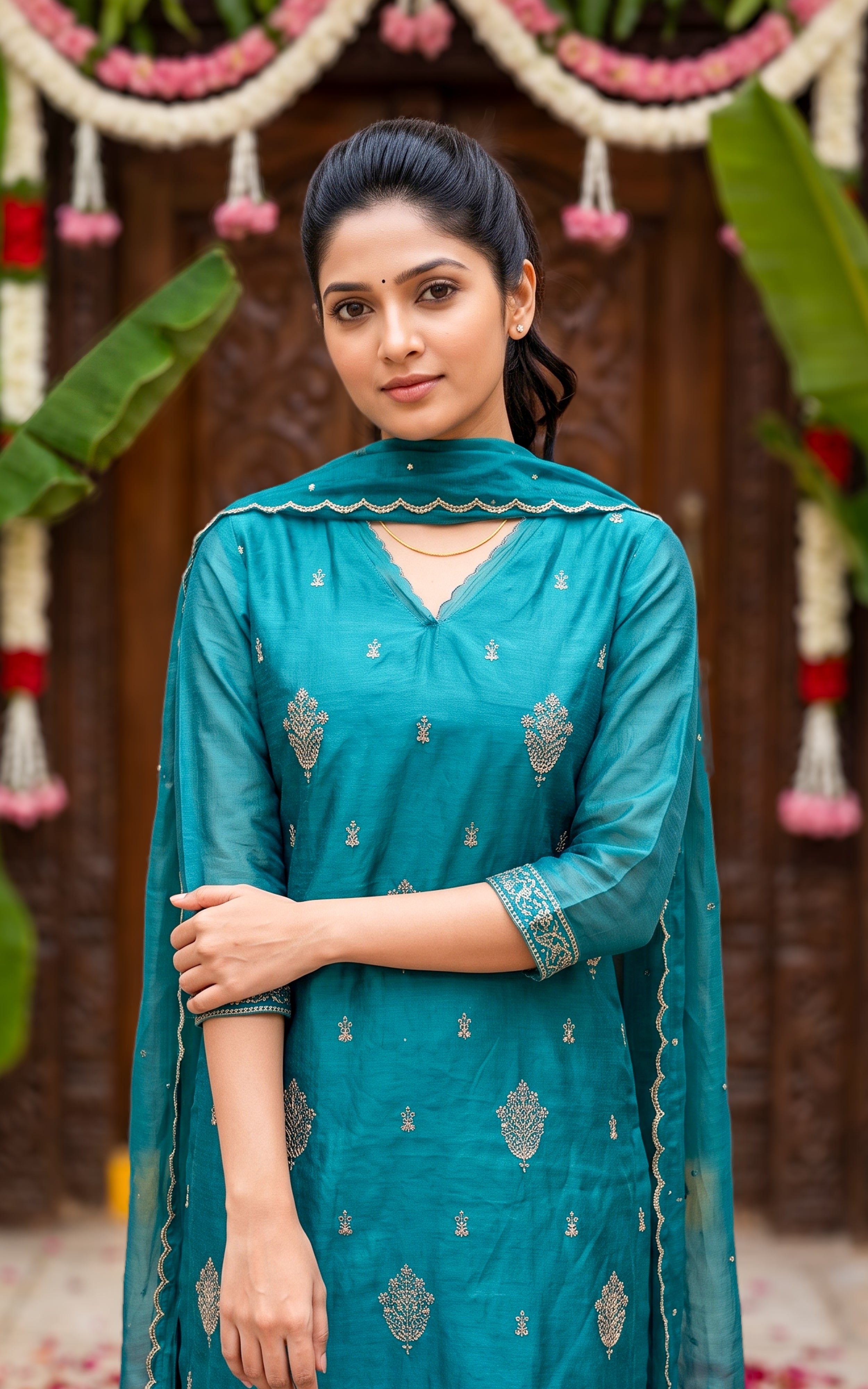 Bhagyashree Blue (Kurti+Pant+Dupatta)