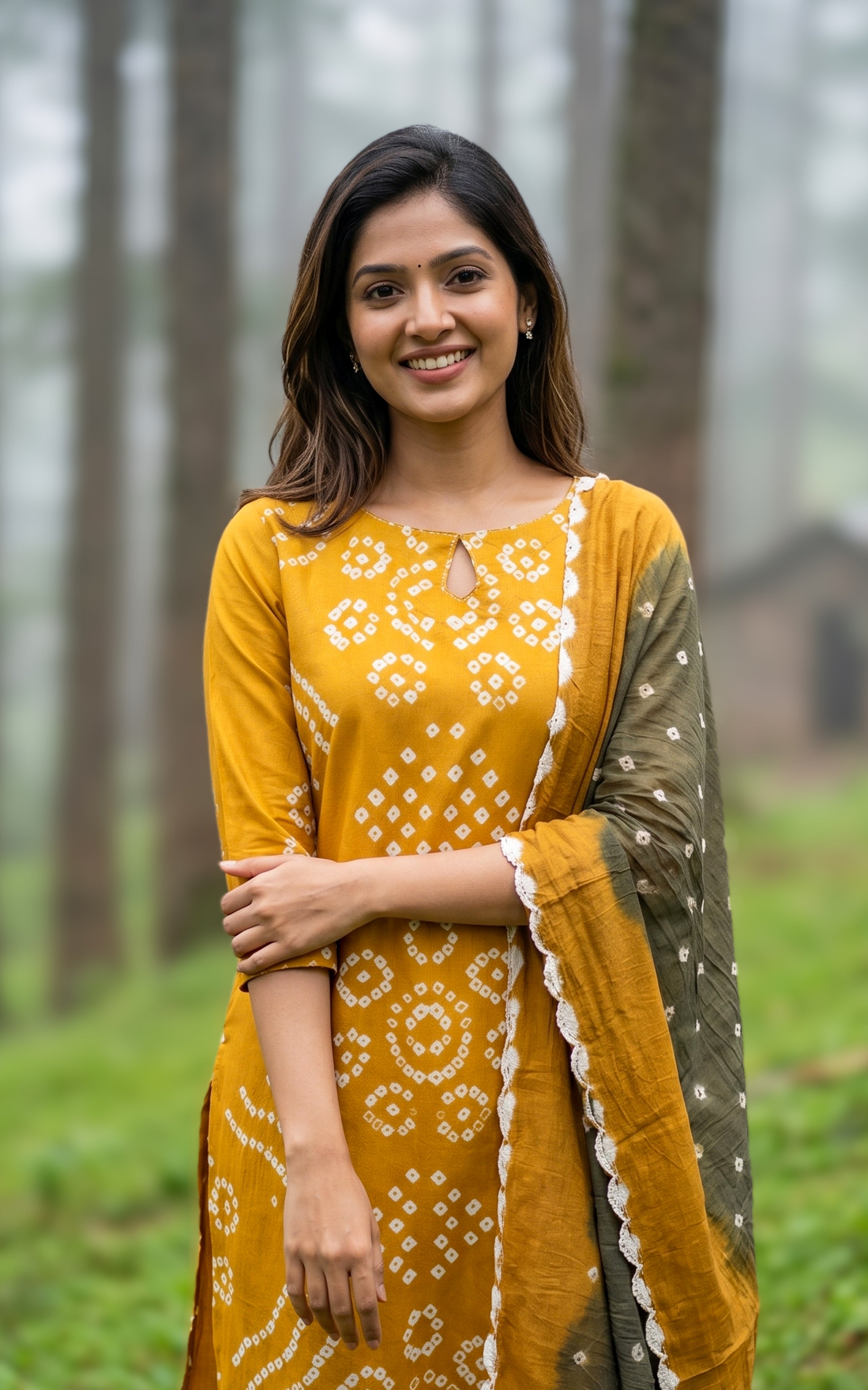 Rithushka Mustard (Kurti+Pant+Dupatta)