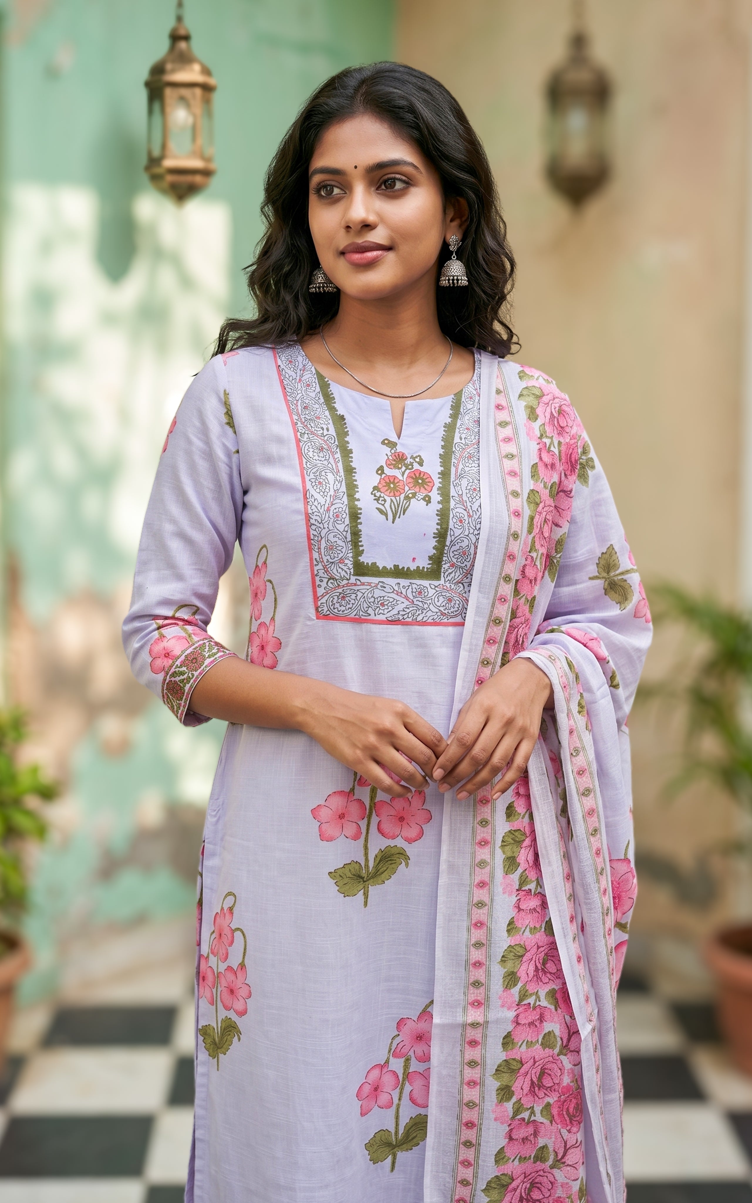 Daily wear breathable cotton kurti set
