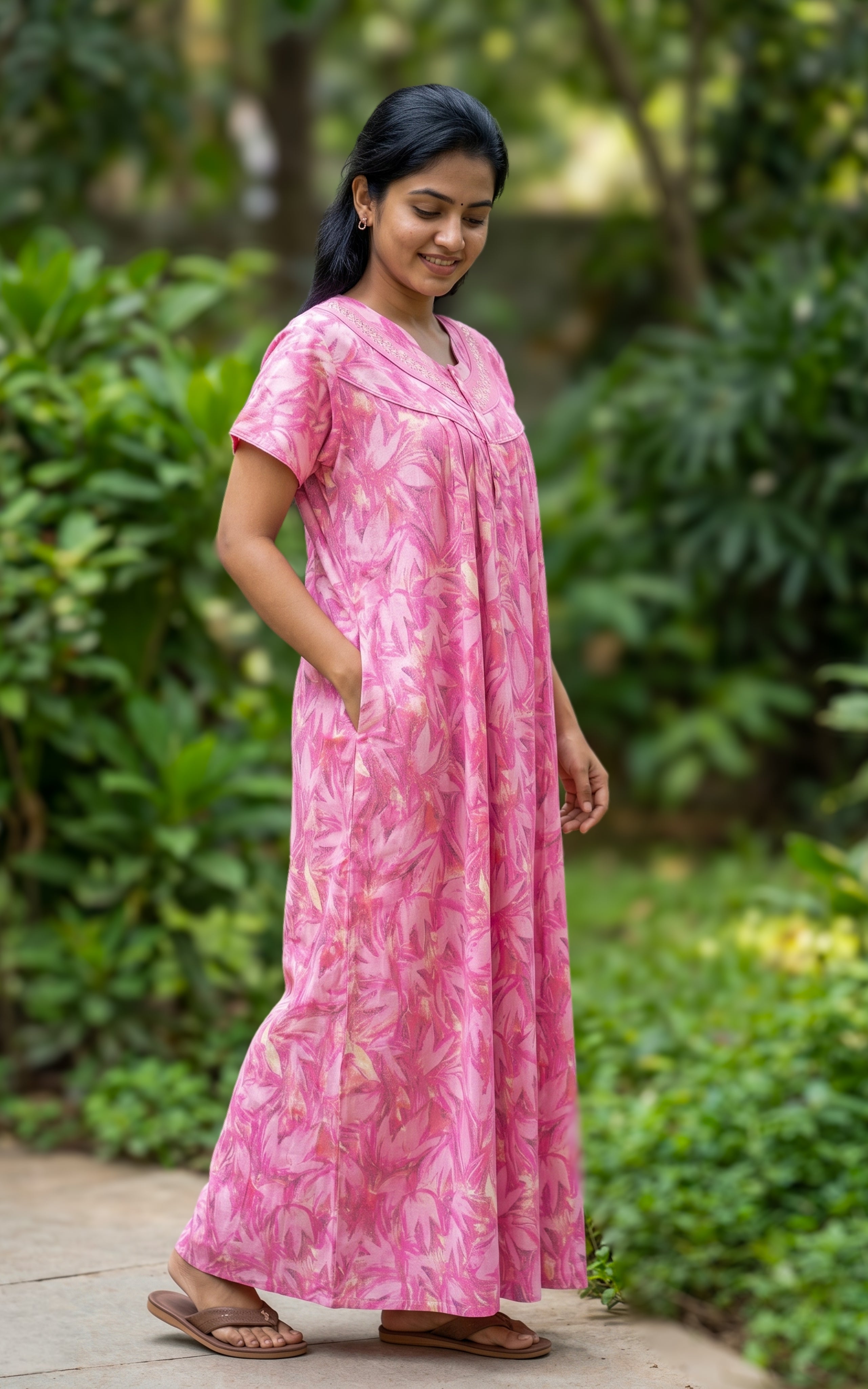 Cotton Straight Fit Nighty-160SS5A